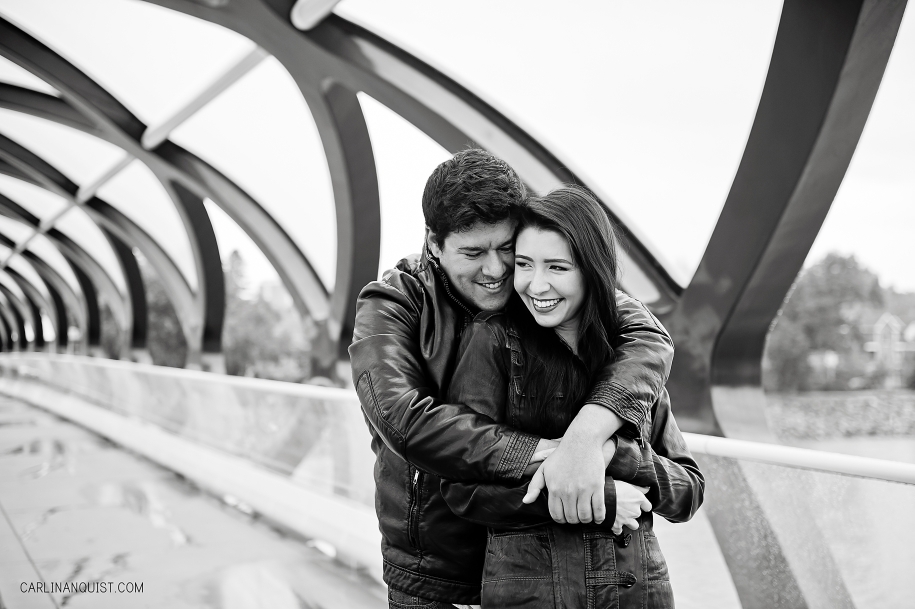 Downtown Calgary | Engagement Photos | Peace Bridge | Calgary Wedding Photographer | Love | Romance | Engagement | Carlin Anquist Photography