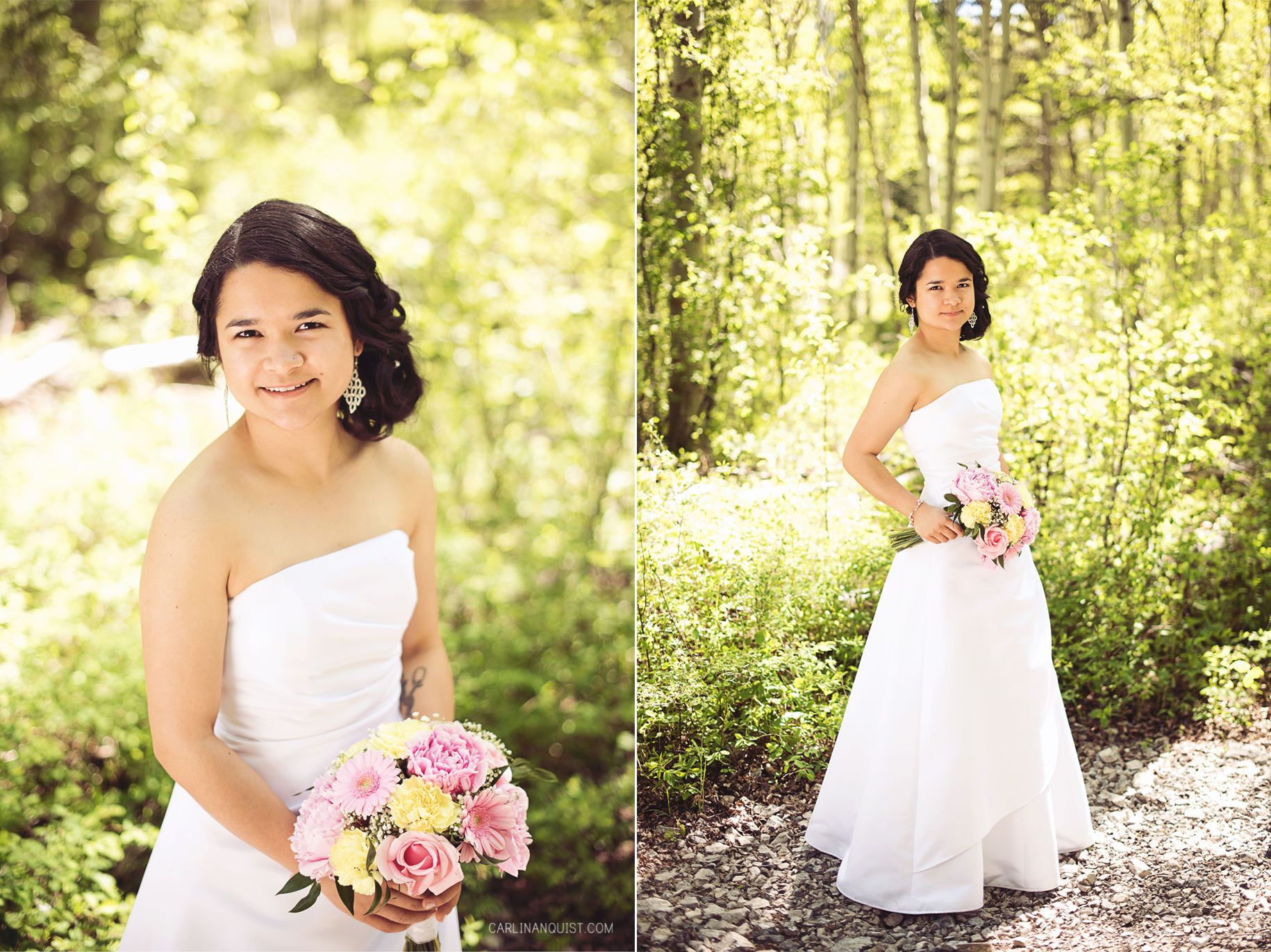 Bridal Portrait | Bridal Bouquet | Crowsnest Pass Wedding Photographers | Carlin Anquist Photography