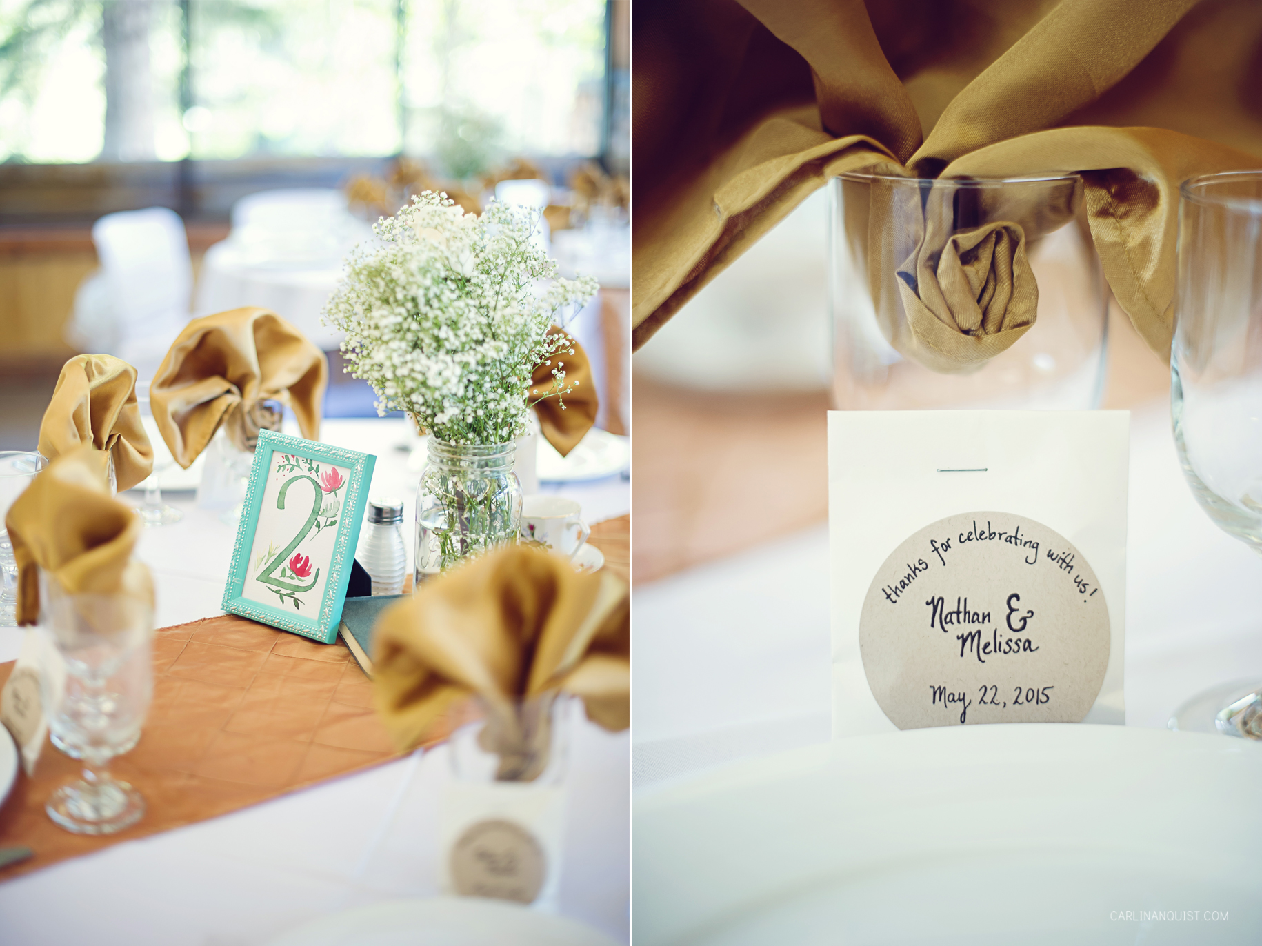 Tea Wedding Favours | Hand Painted Table Numbers | Crowsnest Pass Wedding Photographers | Carlin Anquist Photography