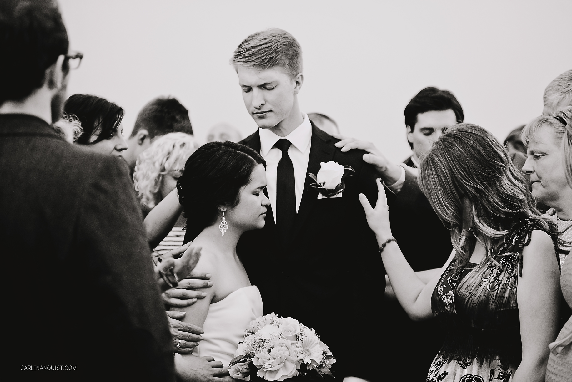 Wedding Prayer | Crowsnest Pass Wedding Photographers | Carlin Anquist Photography