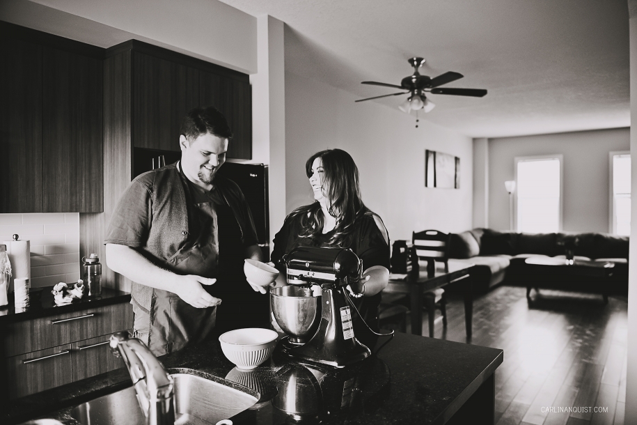 At-Home Baking Engagement Session | Calgary Wedding Photographers | Carlin Anquist Photography
