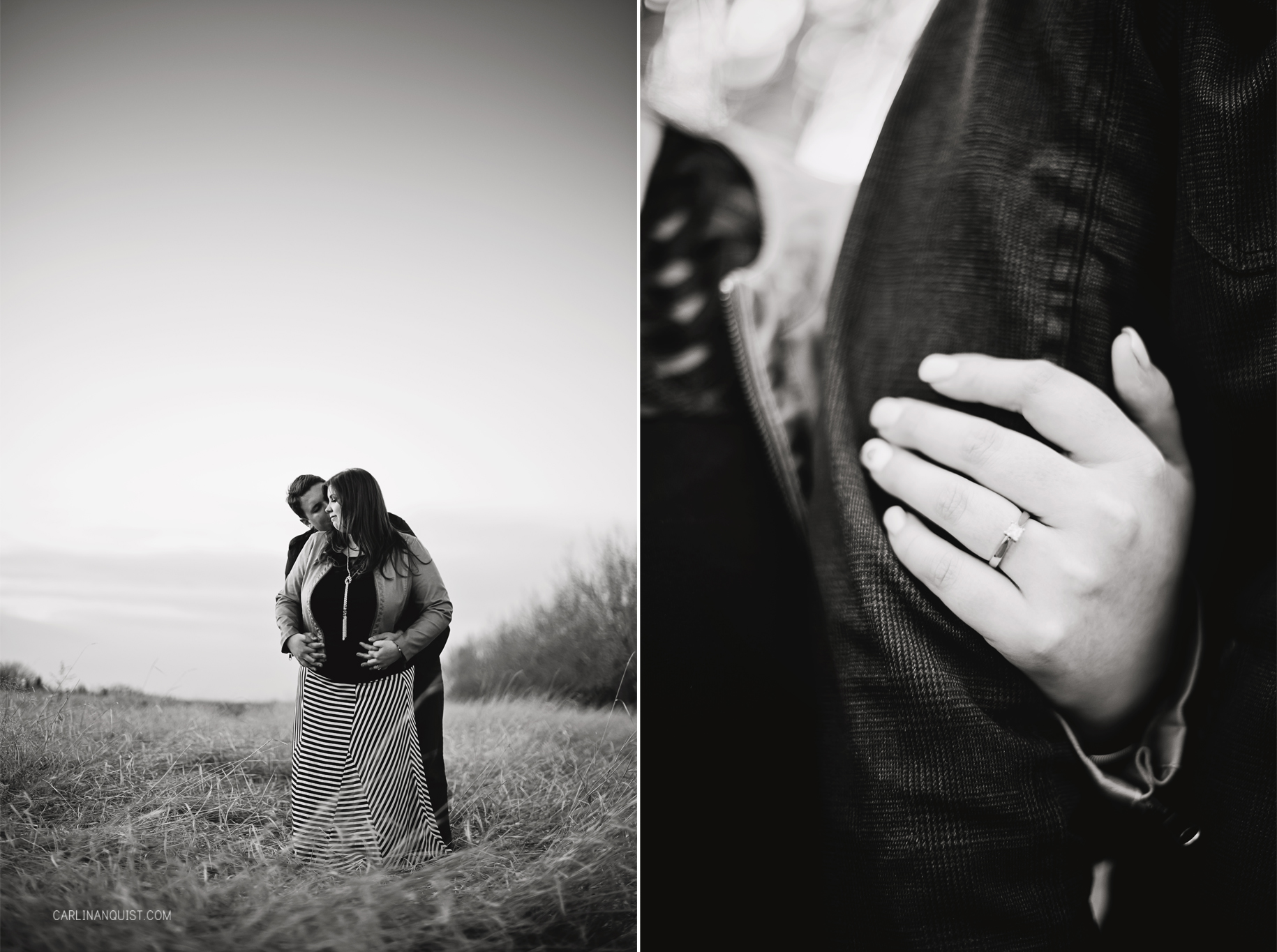 Sunset Engagement Session | Engagement Ring | Calgary Wedding Photographers | Carlin Anquist Photography