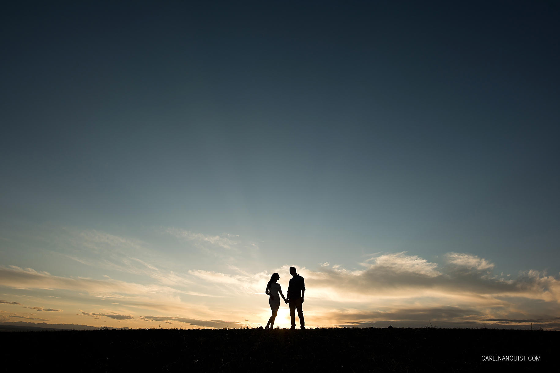 Silhouette | Alberta Skies | Sunset | Engagement Photo | Carlin Anquist Photography