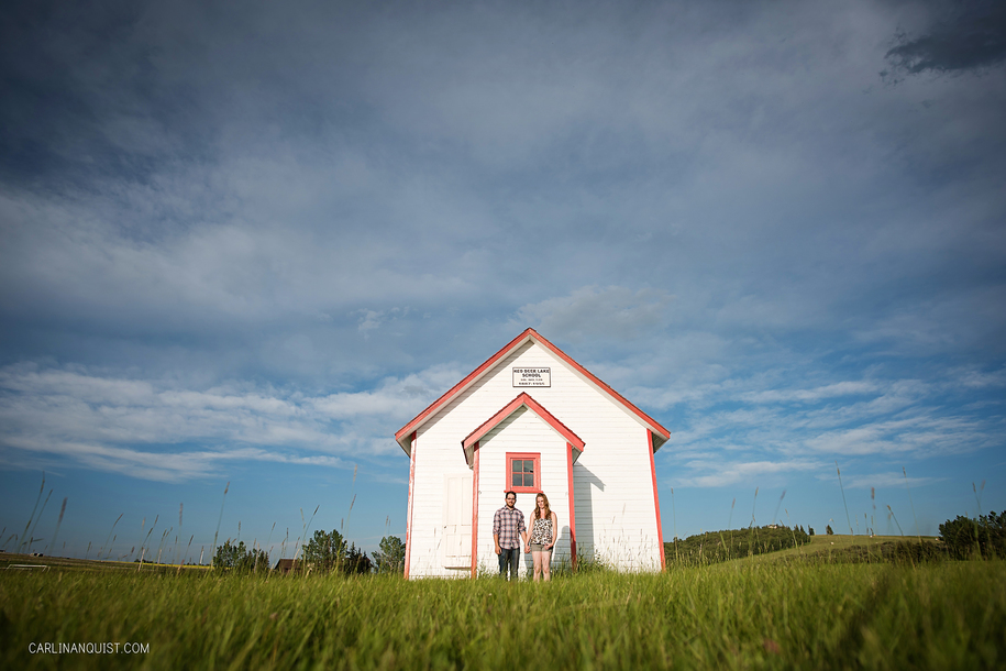 One Room School House | Red Deer Lake School Engagement Photos | Carlin Anquist Photography