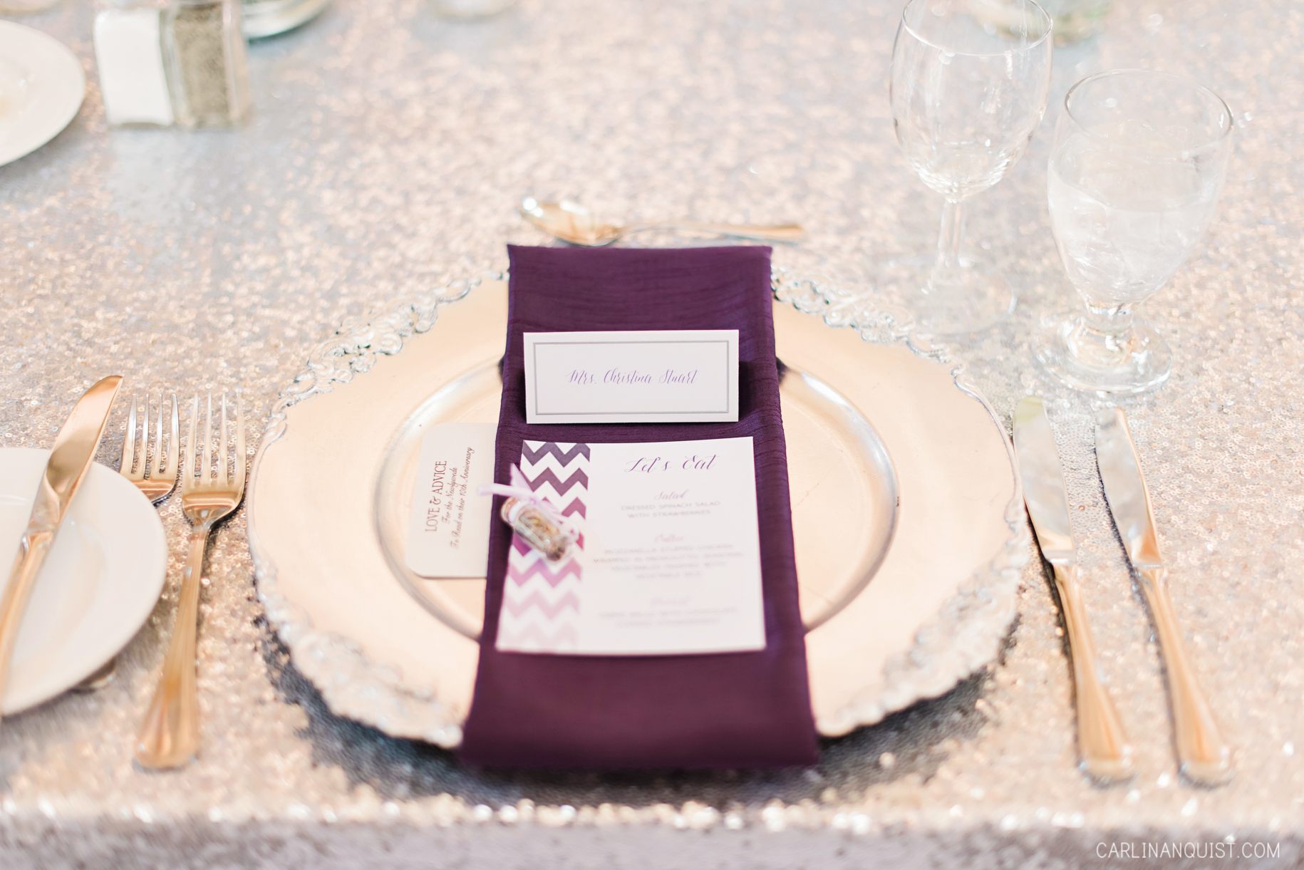 Sparkly Wedding Table Setting
