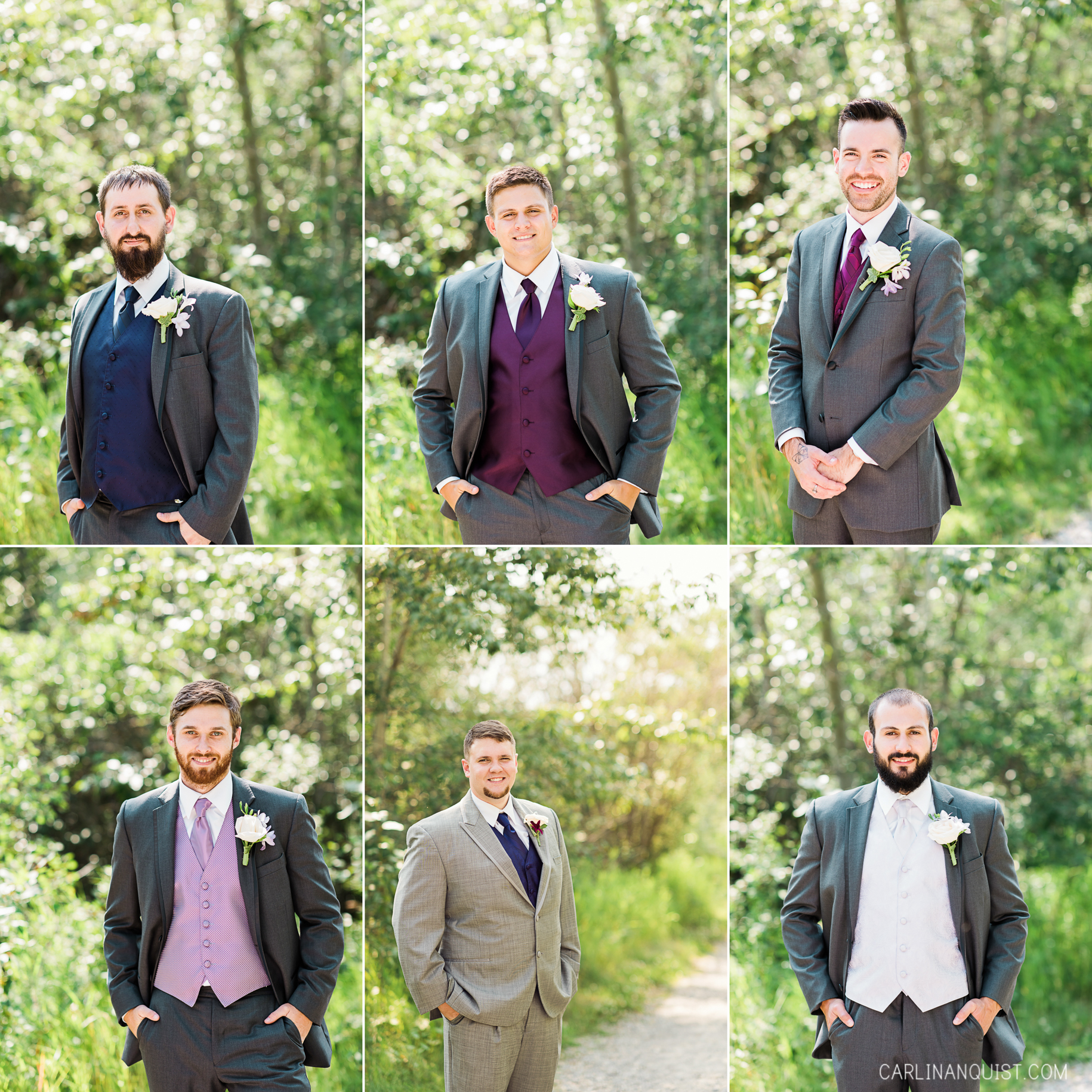 Purple Ombre Groomsmen | Cochrane RancheHouse Wedding Photographer 