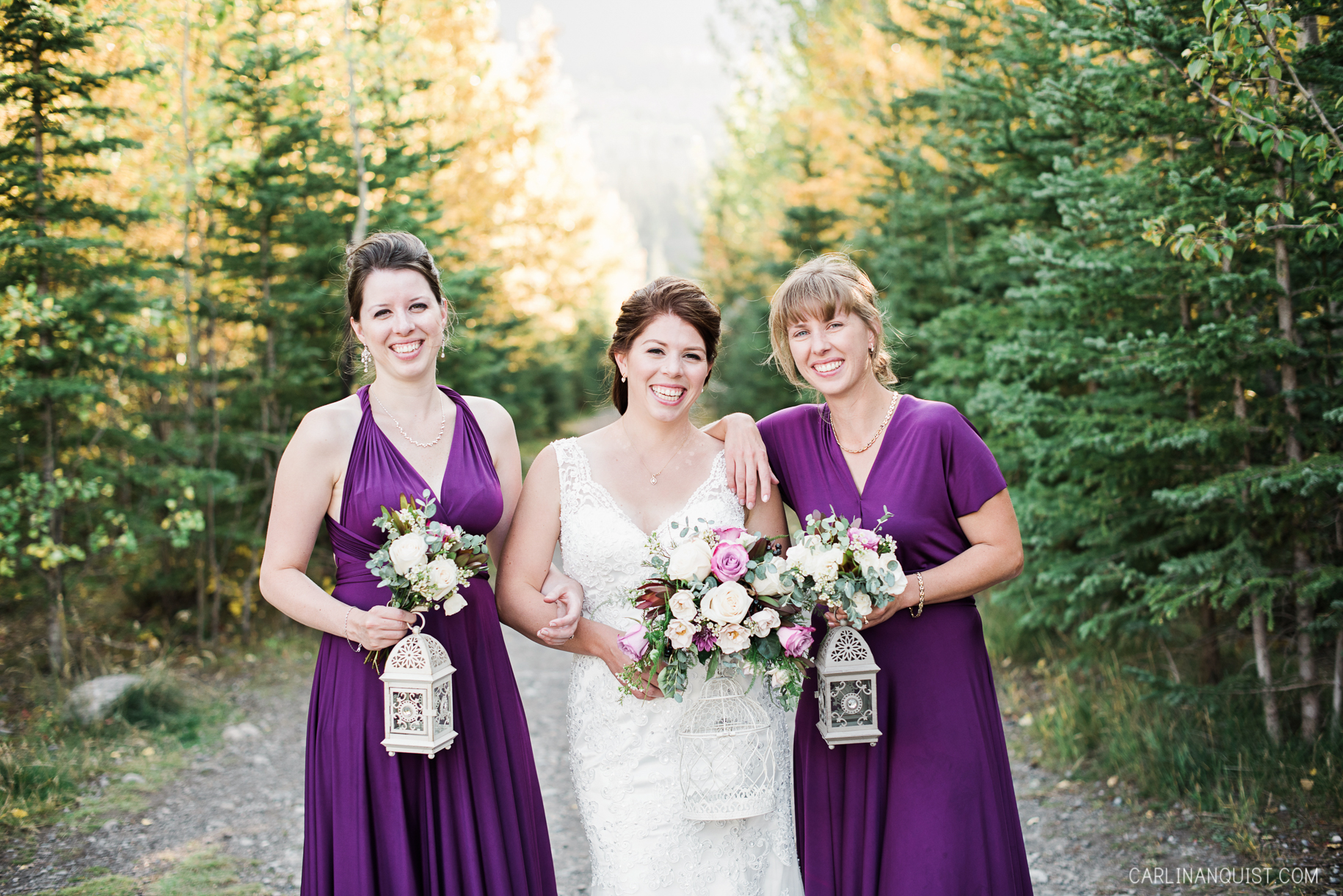 Purple Bridesmaids Dresses | Canmore Nordic Centre Wedding