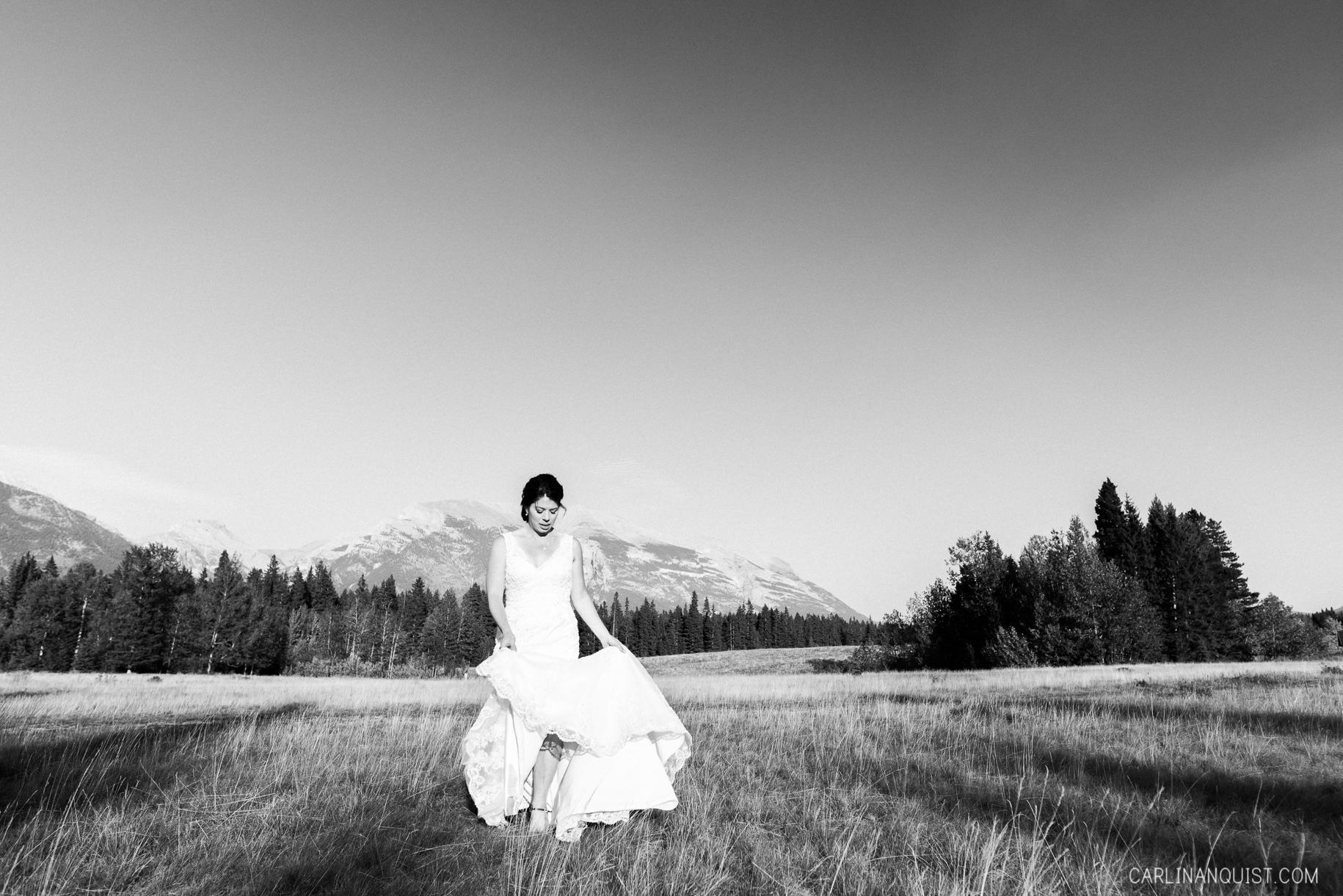 Bride in the Mountains | Canmore Nordic Centre Wedding