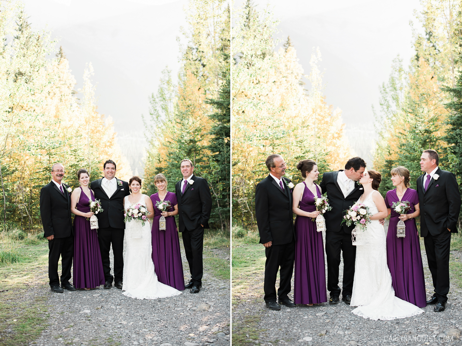 Purple Wedding Party | Canmore Nordic Centre Wedding