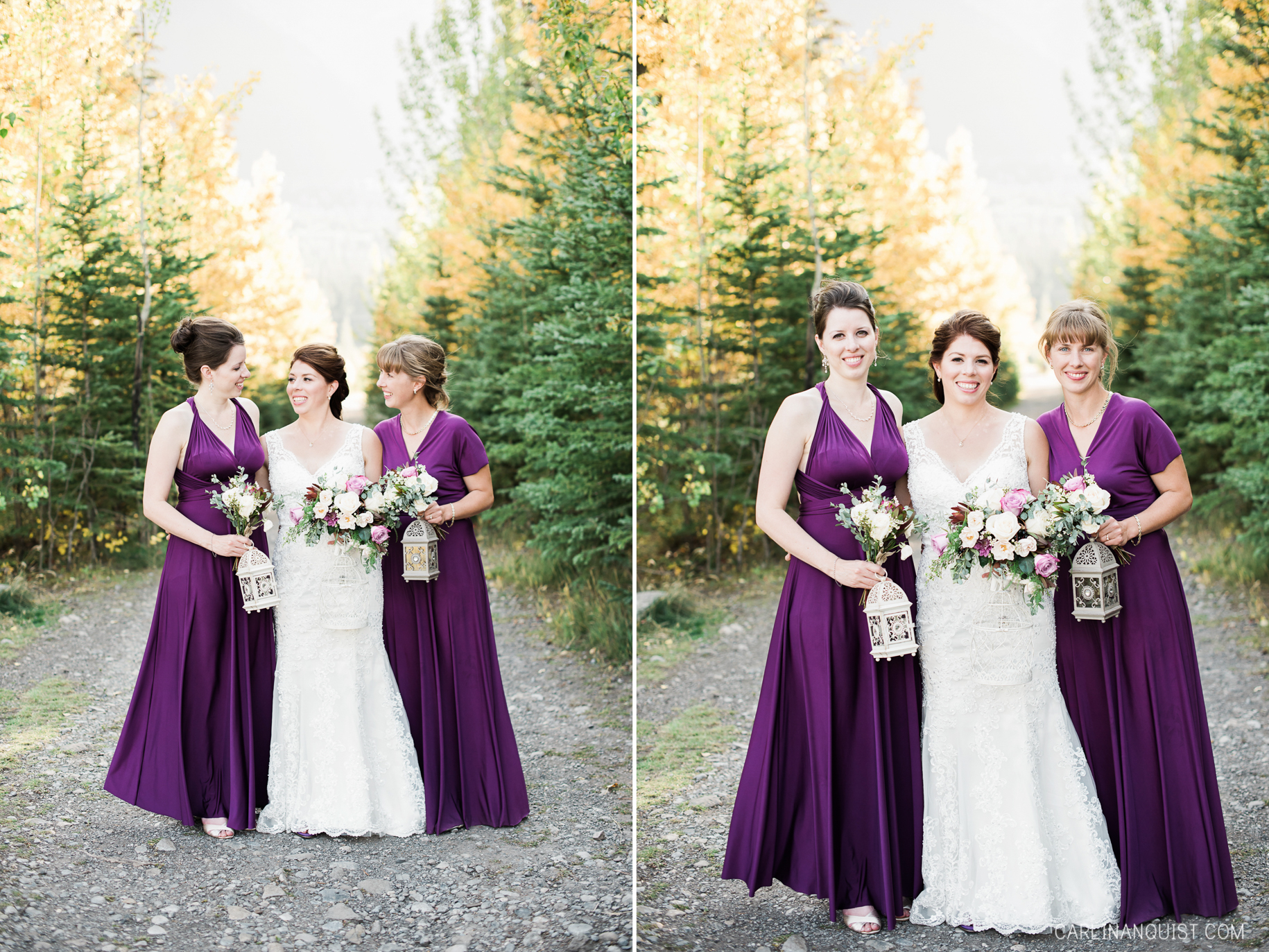 Purple Bridesmaids Dresses | Canmore Nordic Centre Wedding