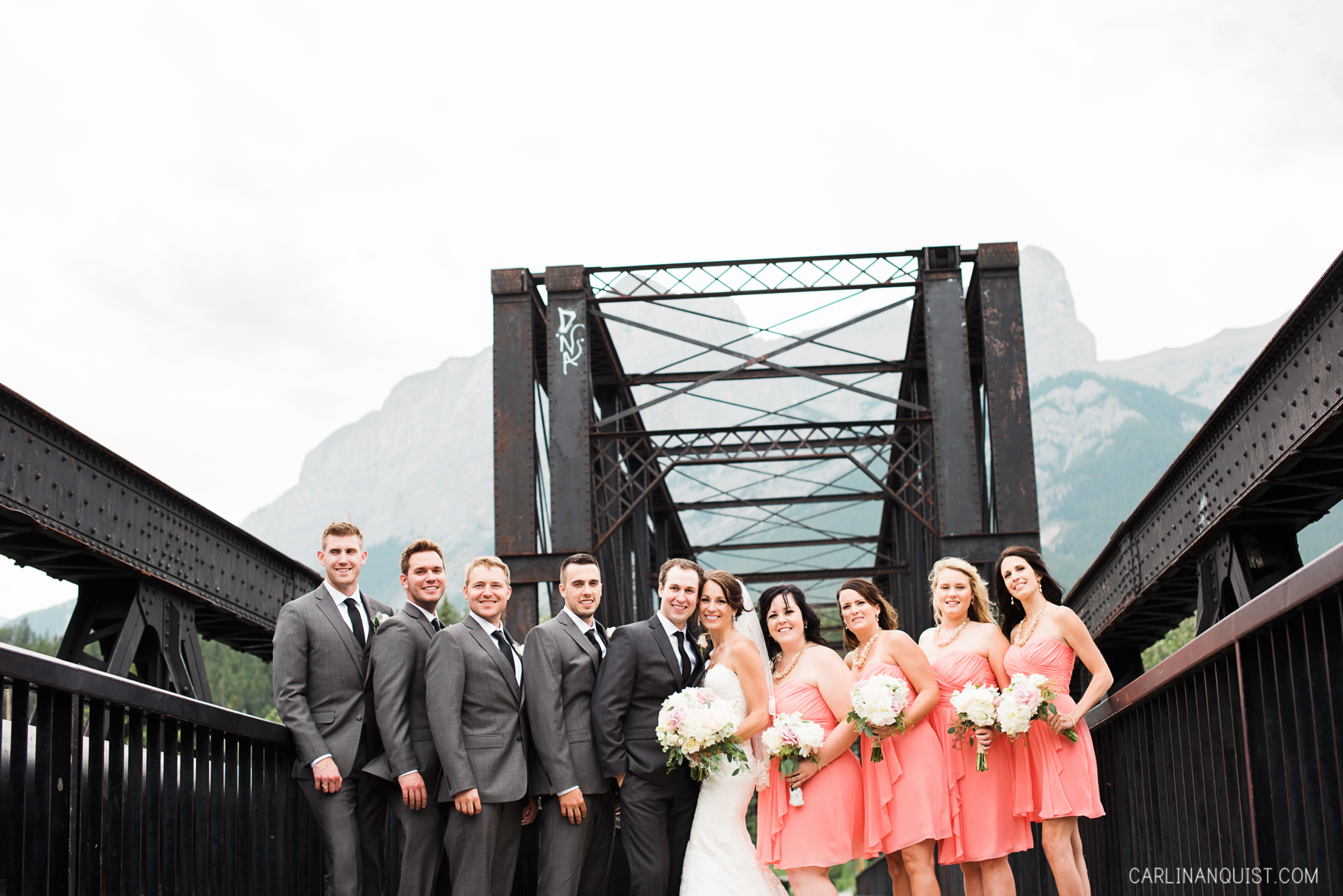 Train Bridge | Wedding Party | Canmore Wedding Photographers