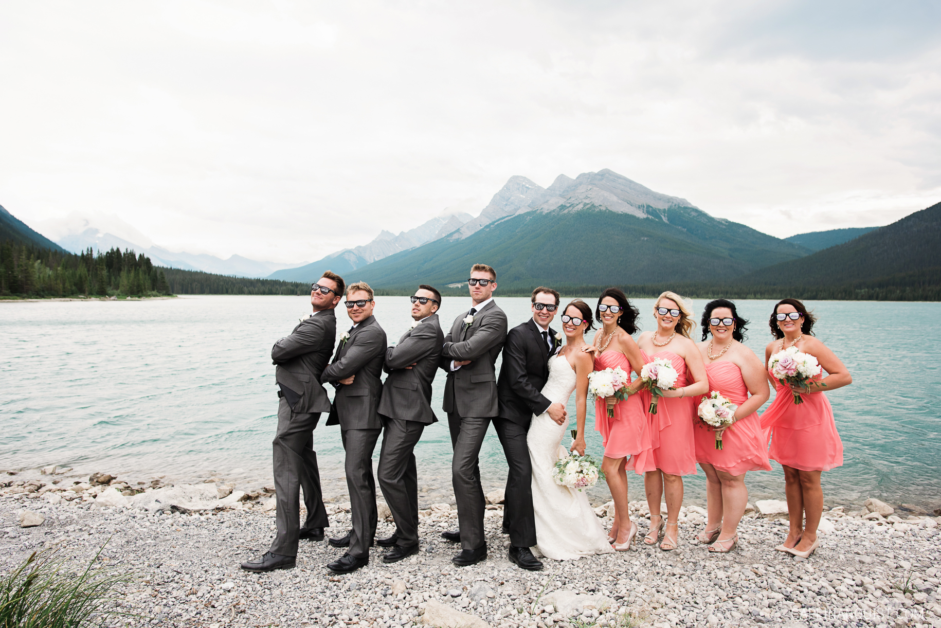 Wedding Party in the Mountains | Canmore Wedding Photographers