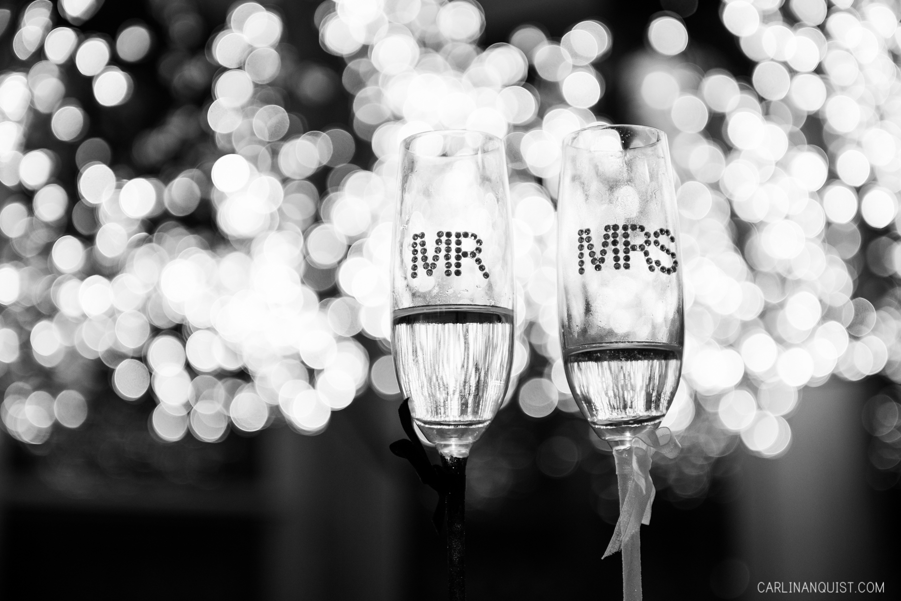 Mr & Mrs Champagne Flutes | Canmore Wedding Photographers