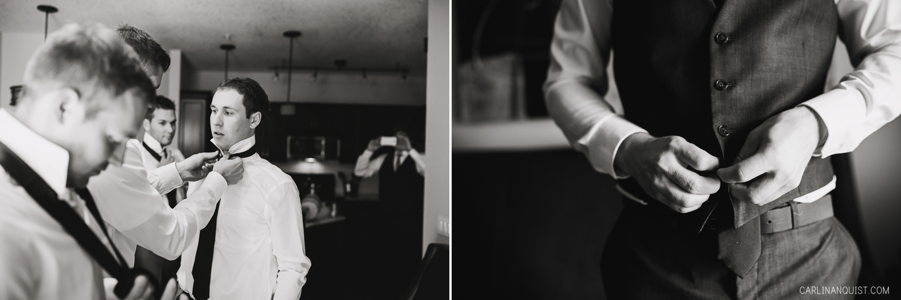 Groom Getting Ready | Canmore Wedding Photographer