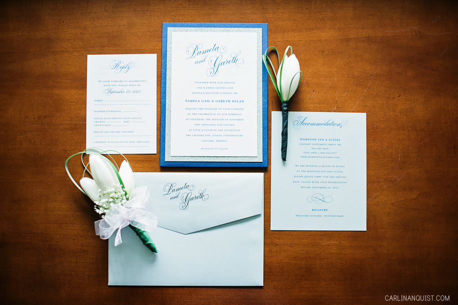 Blue Sparkly Wedding Invitation