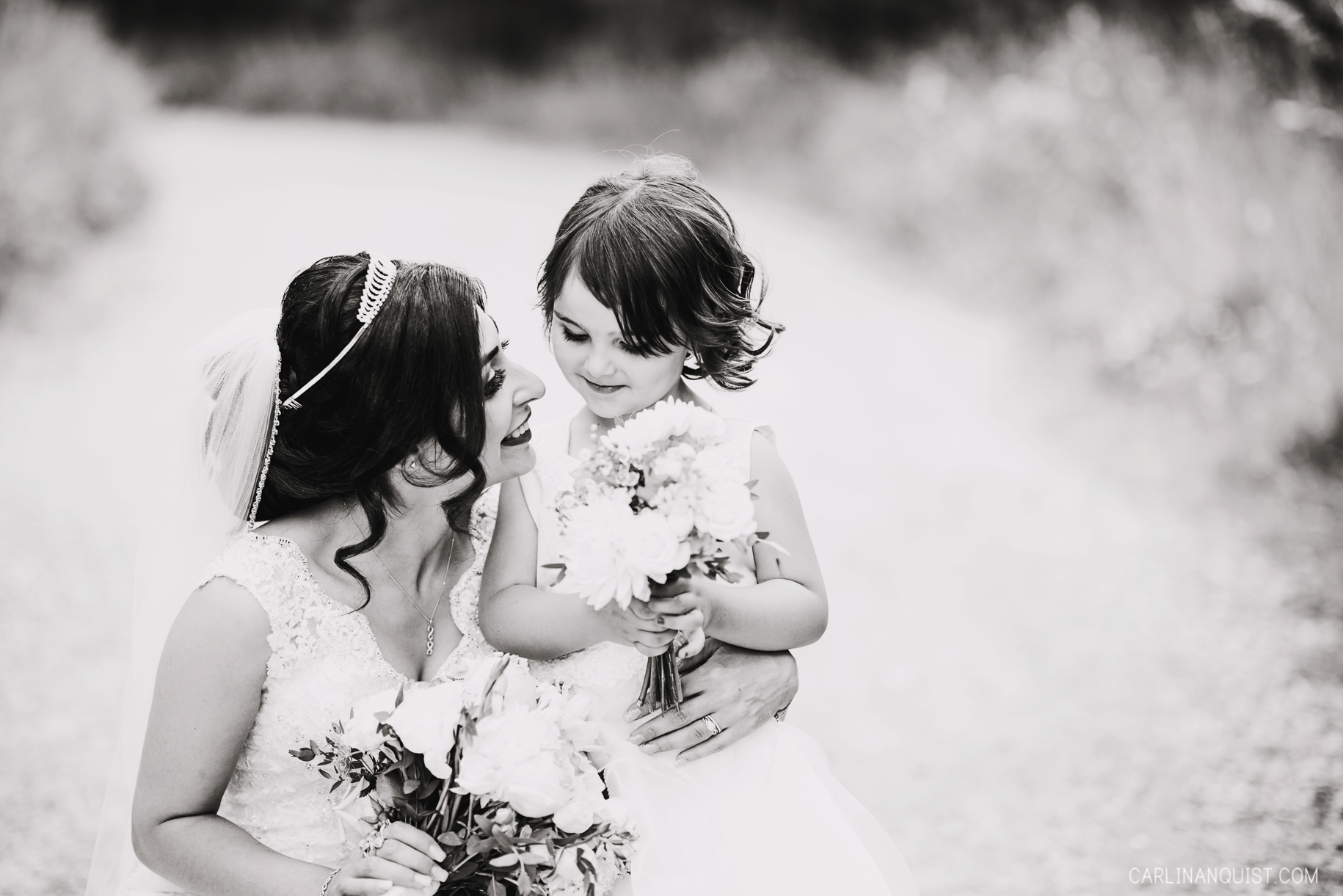 Bride & Flower Girl | Calgary Acreage Wedding