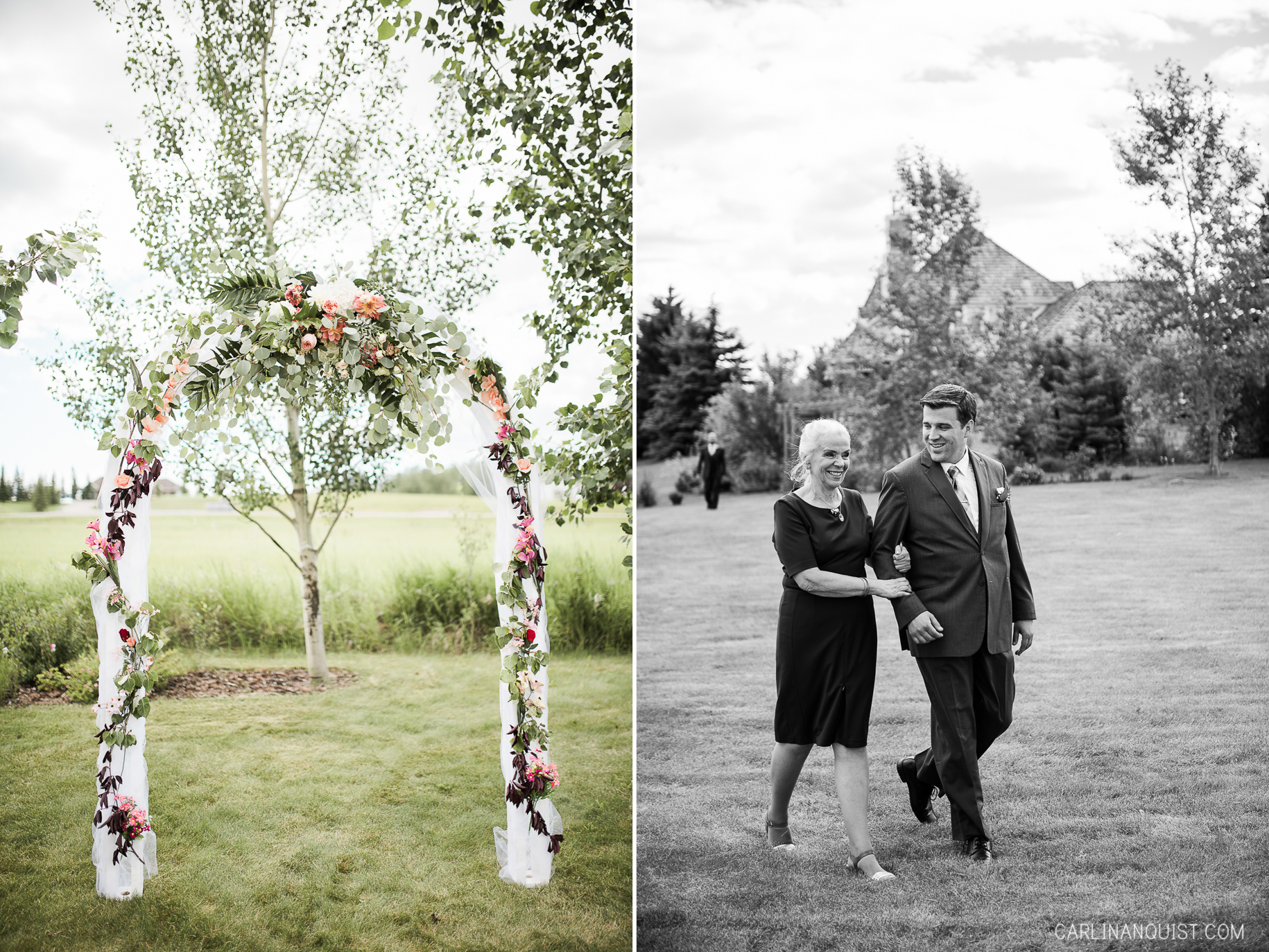 Floral Wedding Arch | Calgary Acreage Wedding