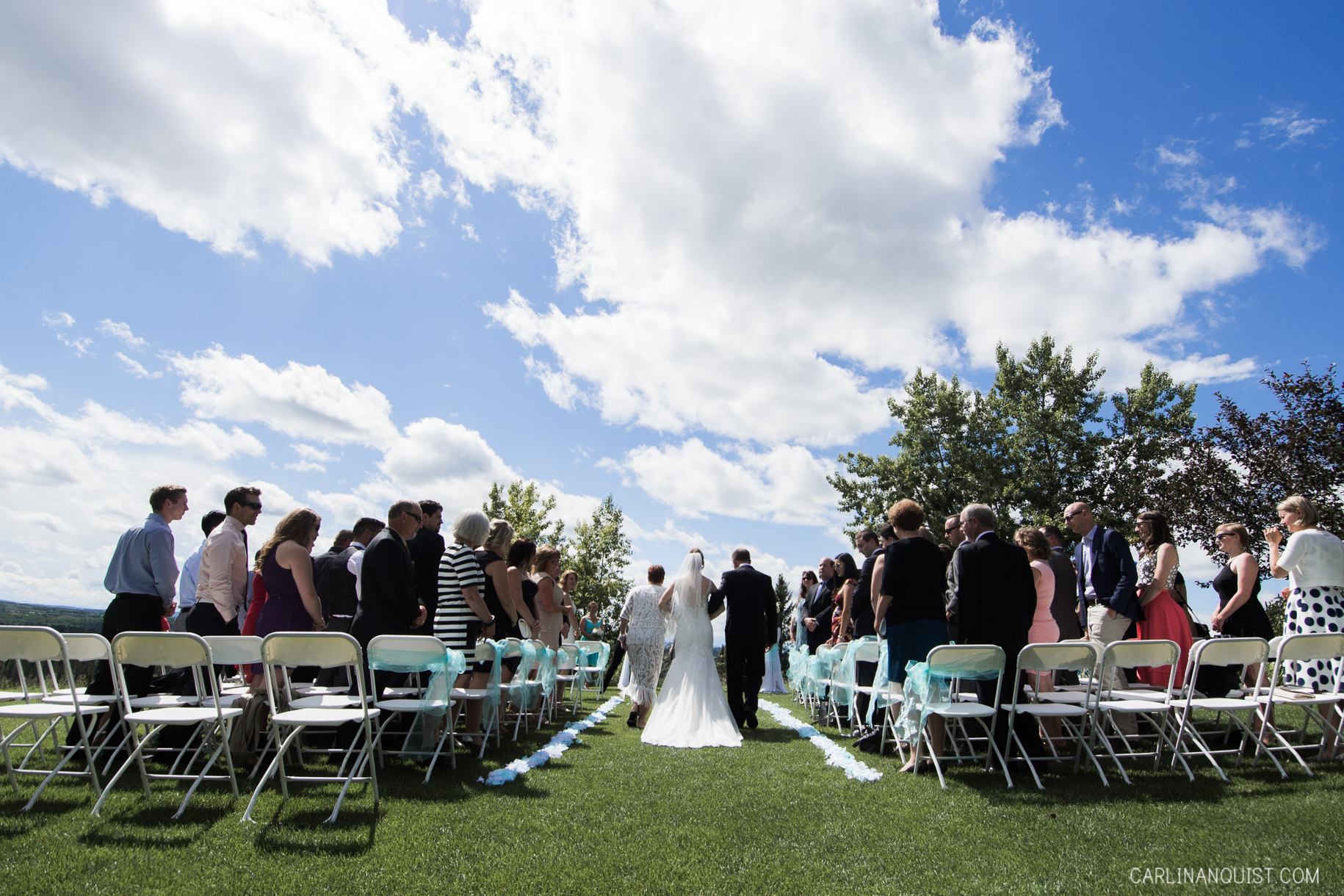 Bride Walking Down the Aisle | Pinebrook Golf Course Wedding Photographer