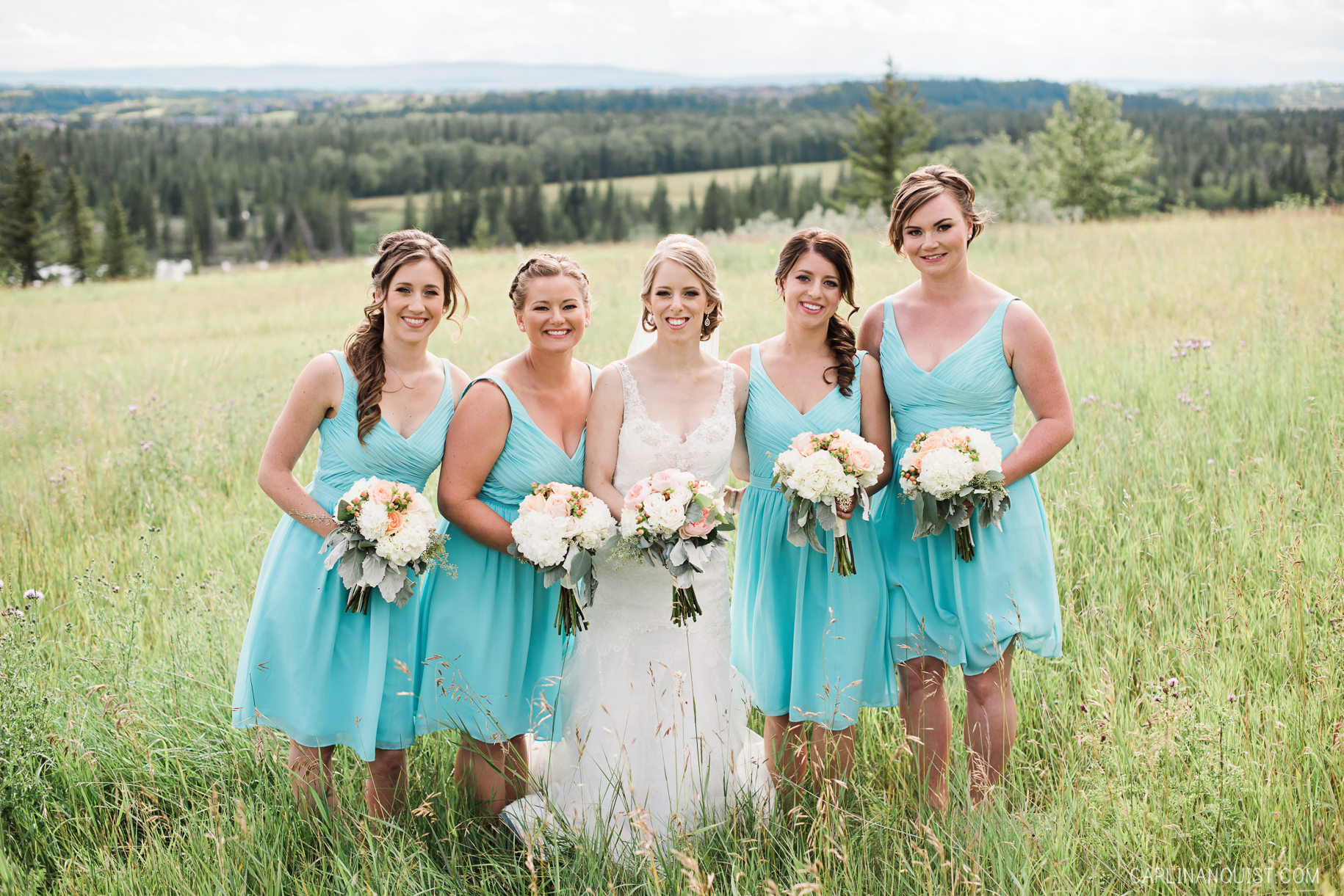 Teal Bridesmaids | Pinebrook Golf Course Wedding Photographer