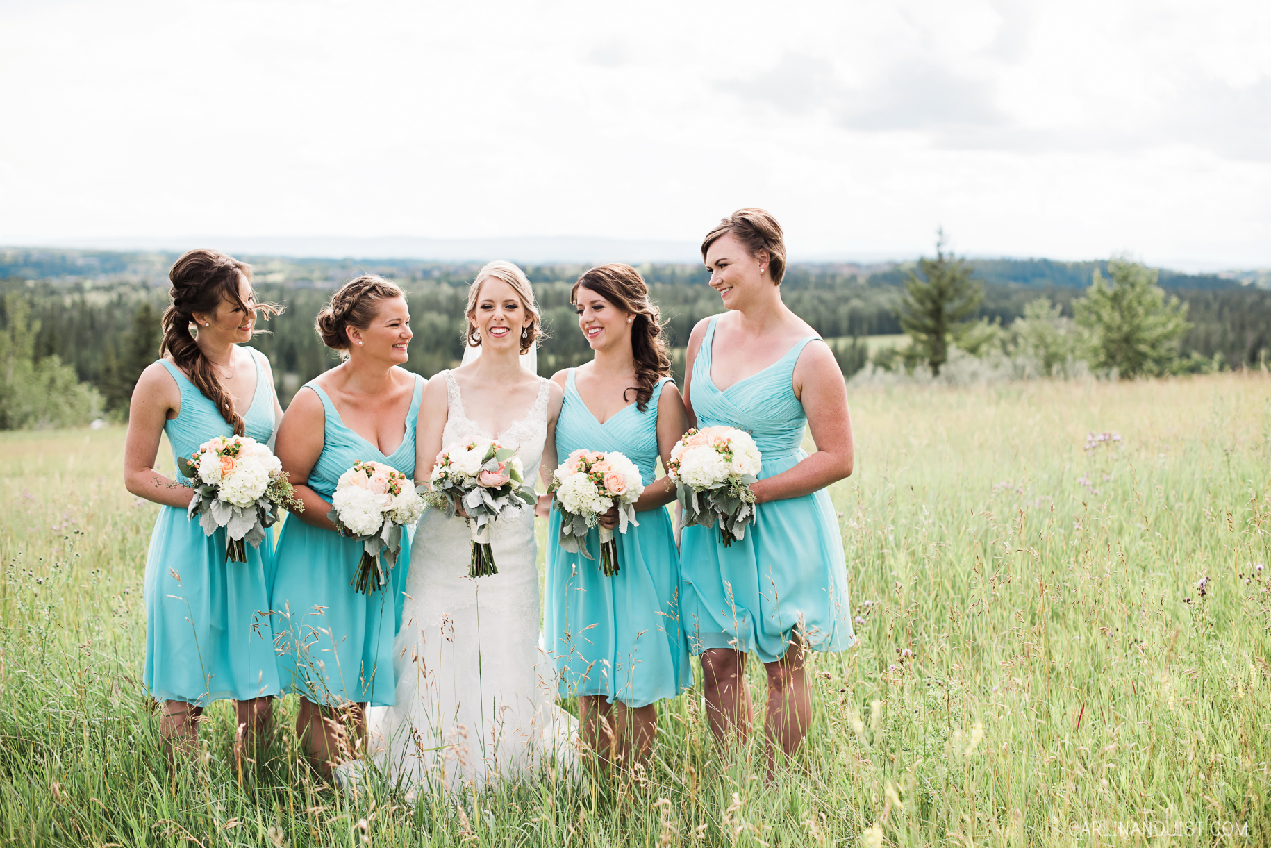 Teal Bridesmaids | Pinebrook Golf Course Wedding Photographer