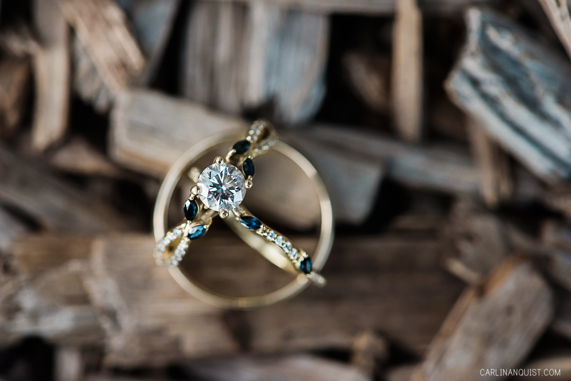 Blue Diamond Wedding Rings | Calgary Wedding Photographer