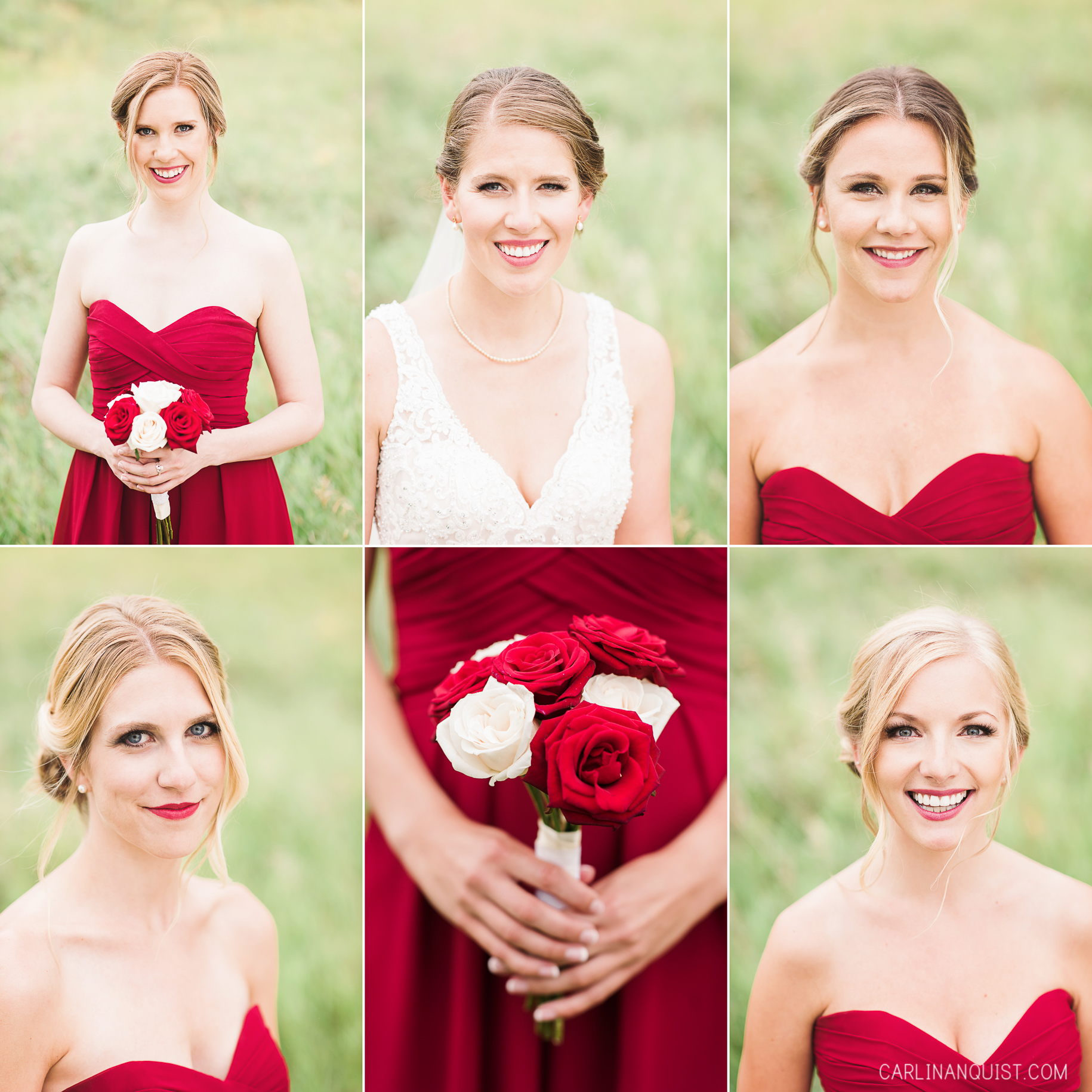 Red Bridesmaids Dresses | Calgary Wedding Photographer 