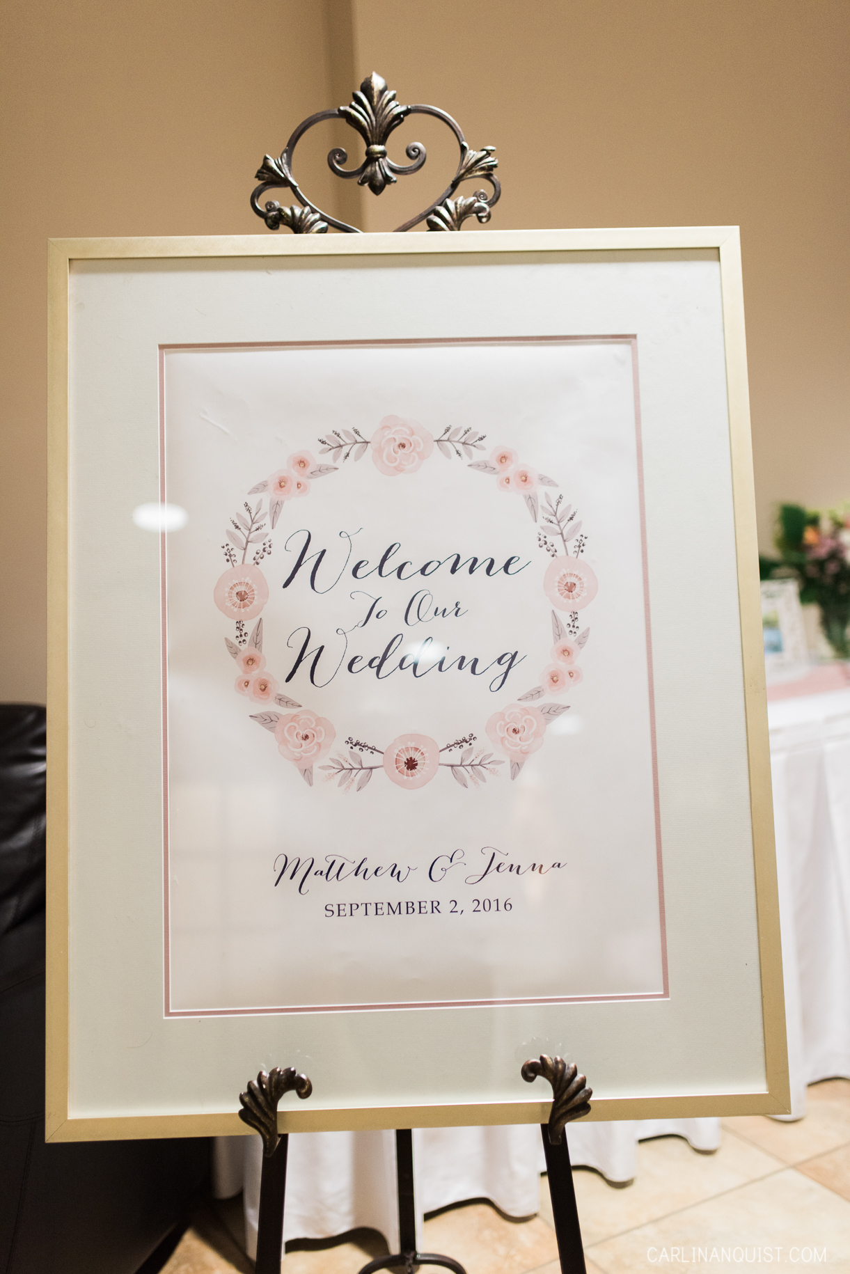 Wedding Welcome Sign | Cochrane Wedding Photographer