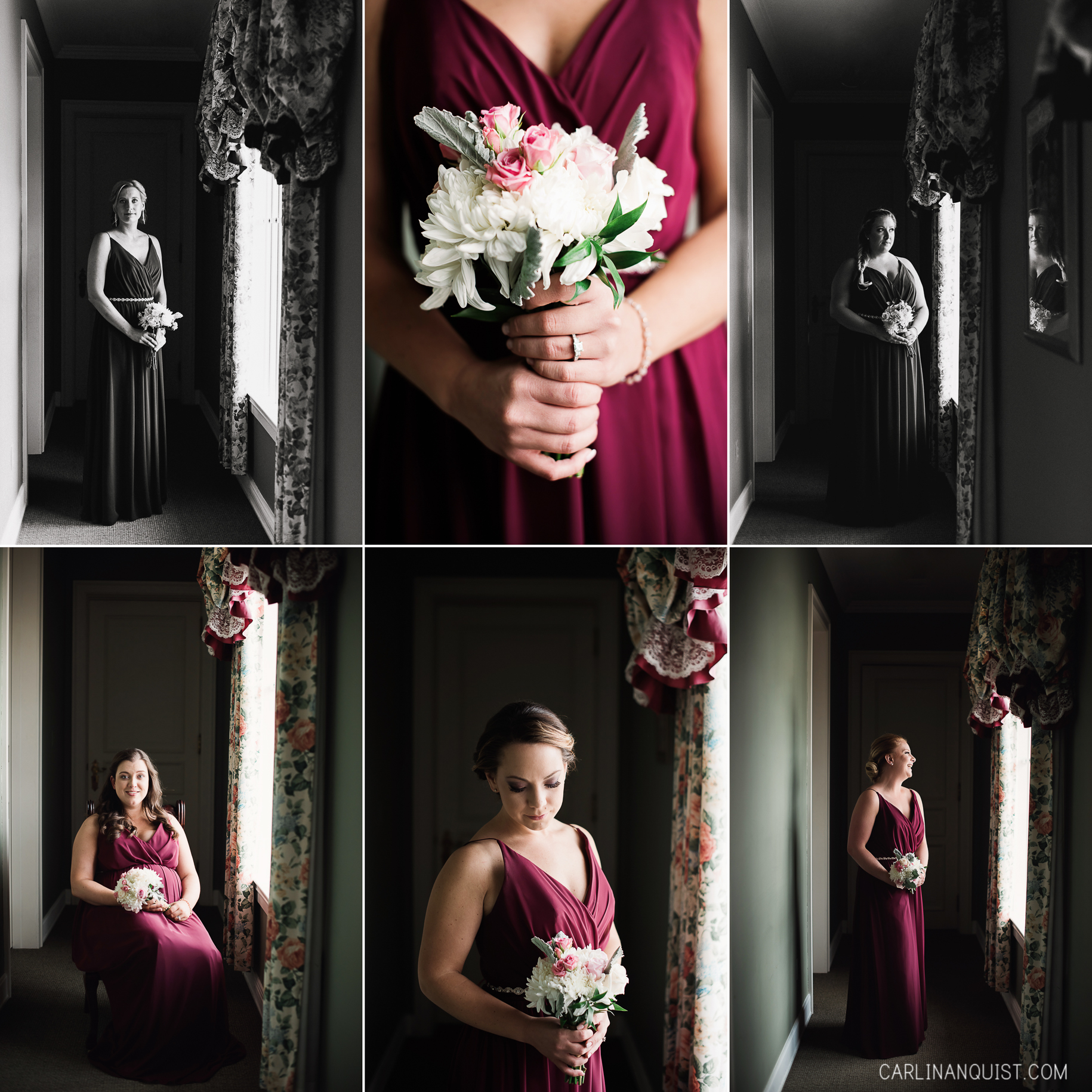 Carlin Anquist Photography | Burgundy Bridesmaids
