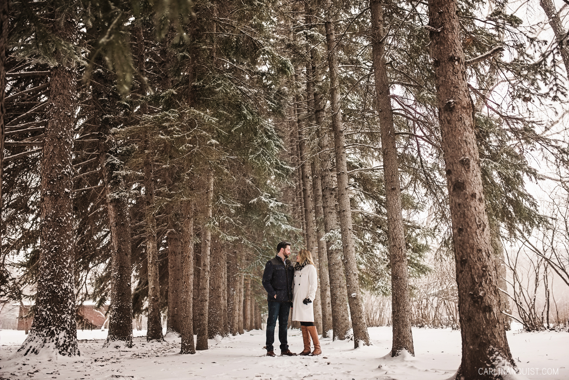 Calgary Winter Engagement Photos at Edworthy Park