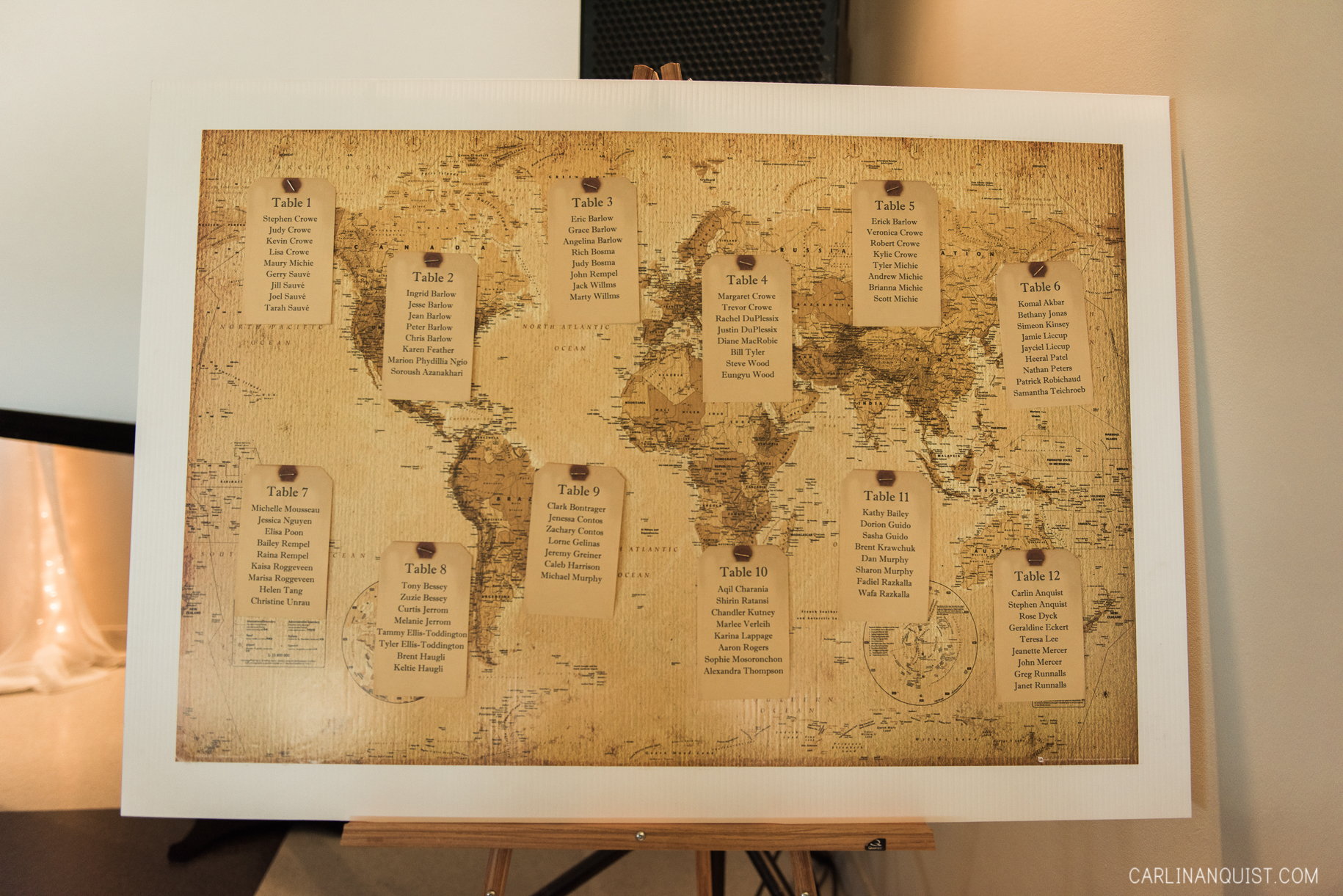 Vintage Map Wedding Seating Chart