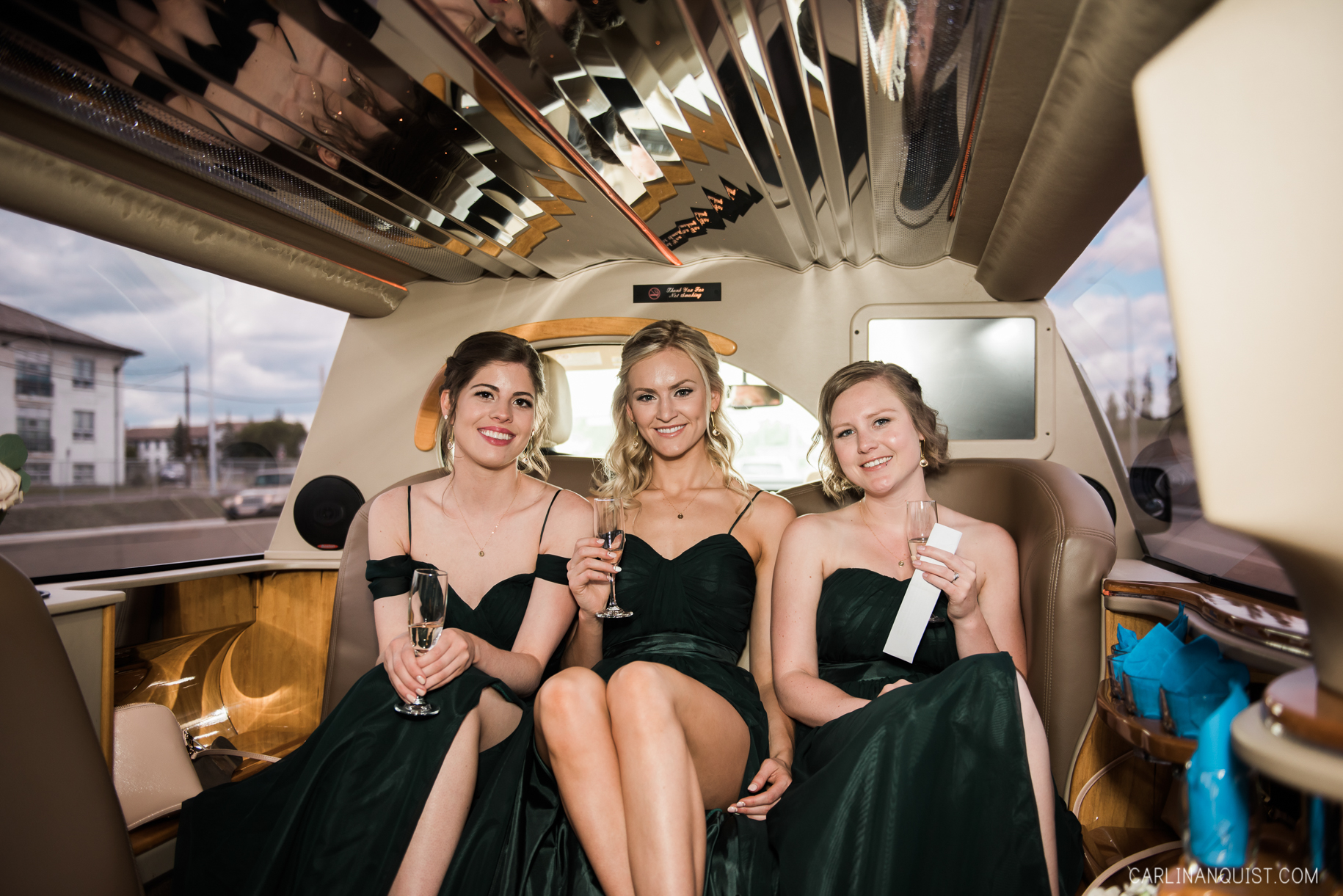 Bridesmaids in the Limo
