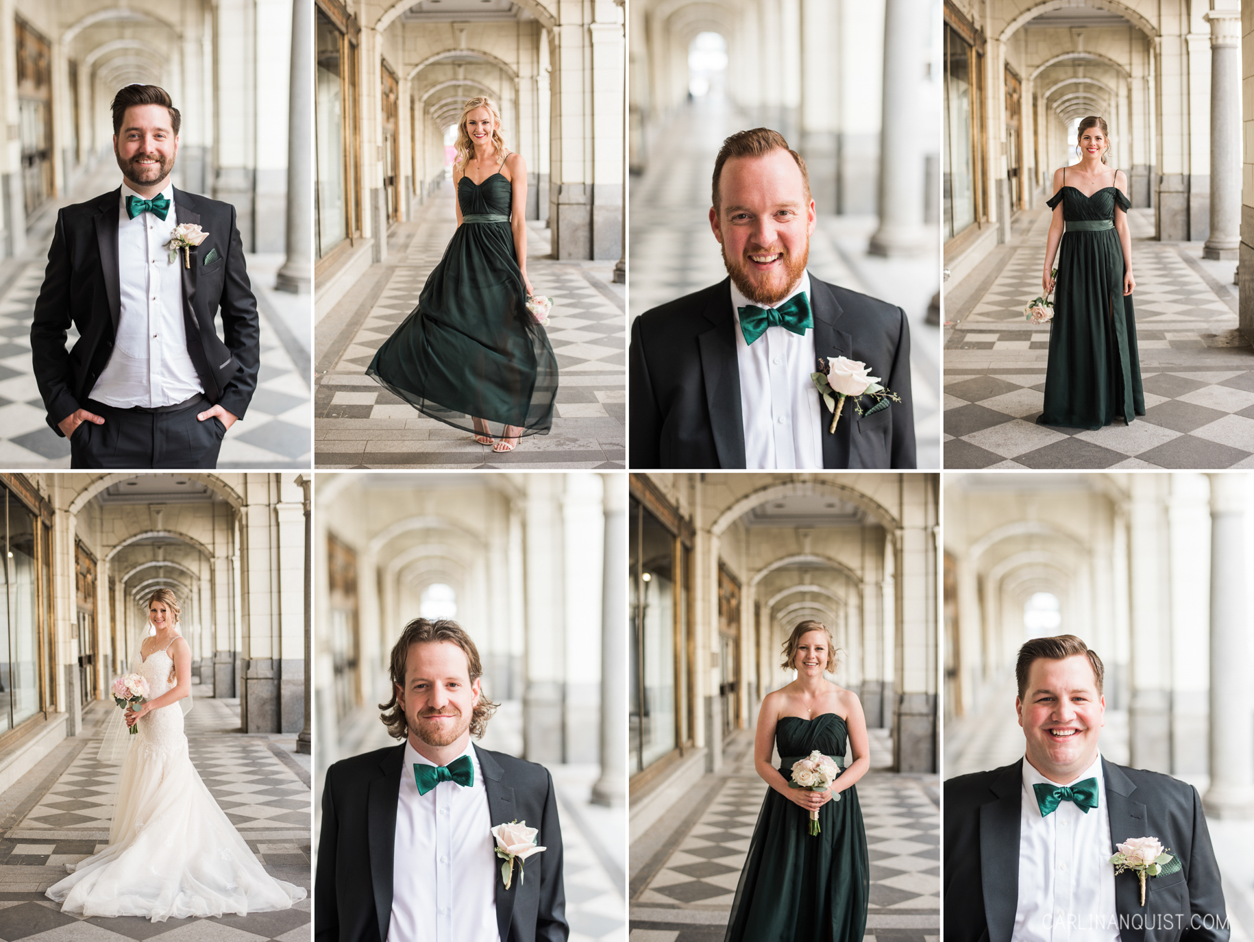 Forest Green Bridal Party Photos
