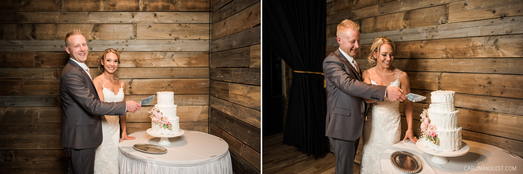 Cake Cutting | Cornerstone Theatre Canmore Wedding Photographer