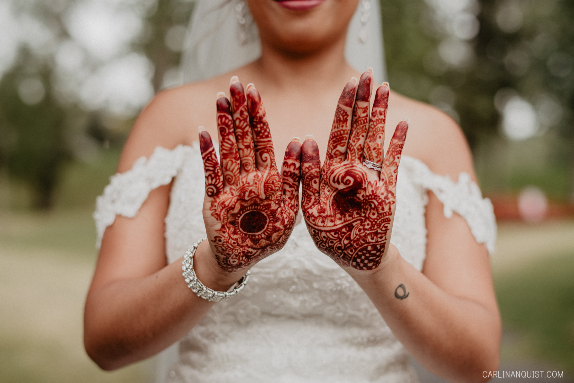 Bridal Henna Designs - Bride & Groom Portraits - Catholic Sikh Wedding Photographer Calgary