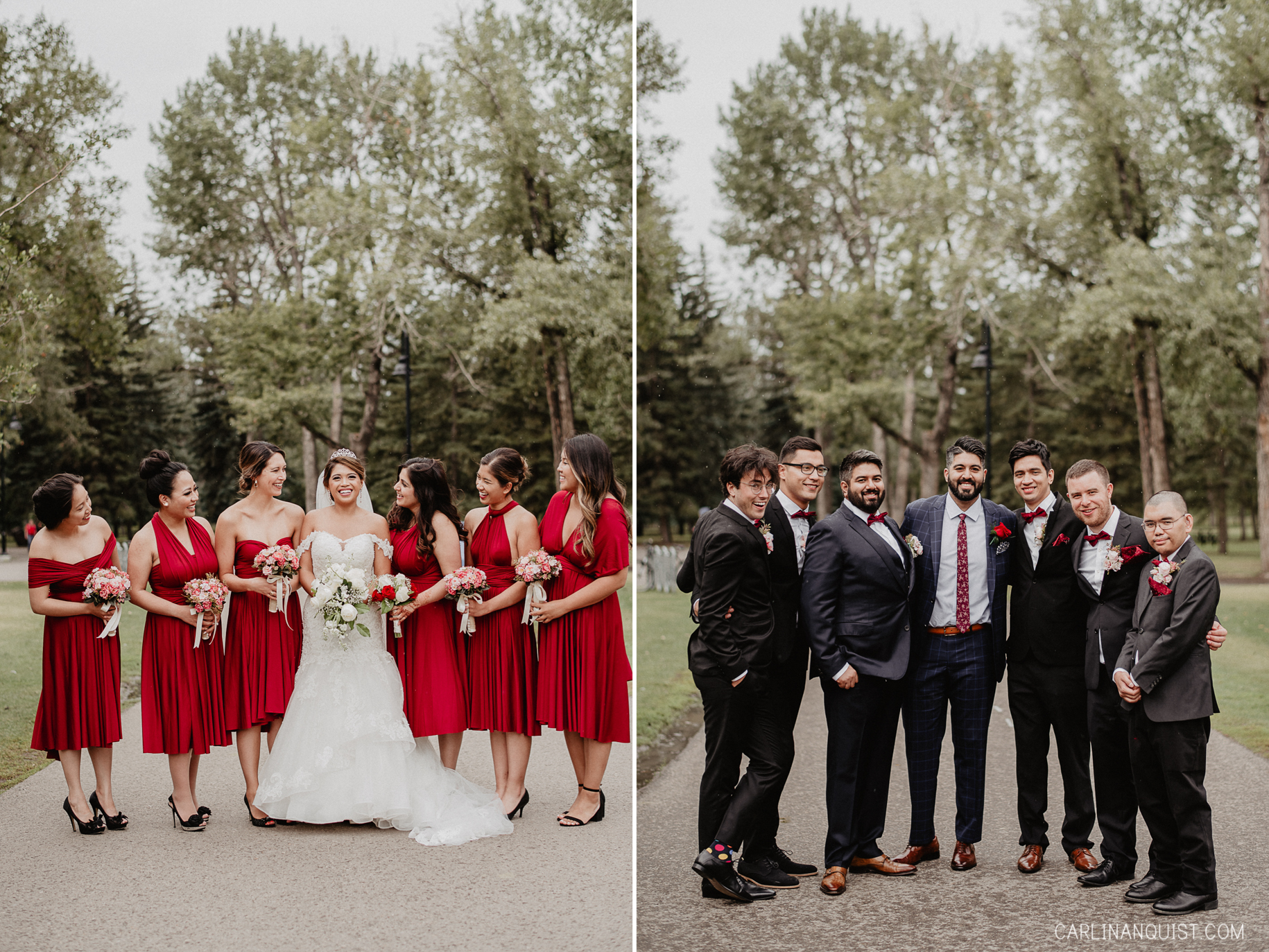 Bridal Party - Bride & Groom Portraits - Catholic/Sikh Wedding Photographer Calgary