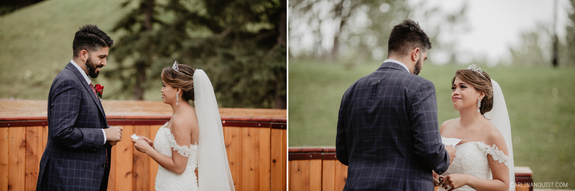 Exchanging Vows - Bride & Groom Portraits - Catholic/Sikh Wedding Photographer Calgary