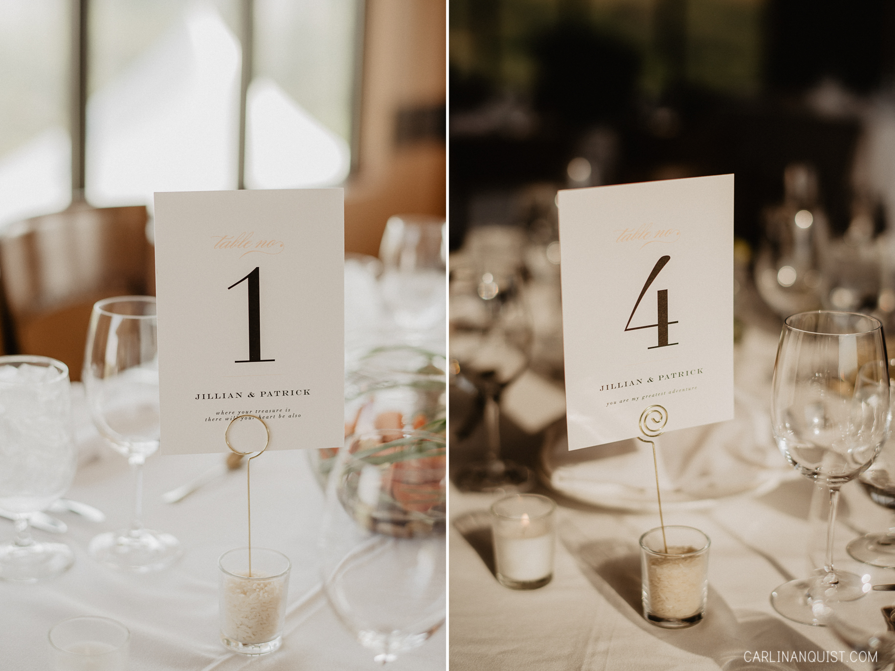 Table Numbers | Sirocco Golf Club Wedding Photos
