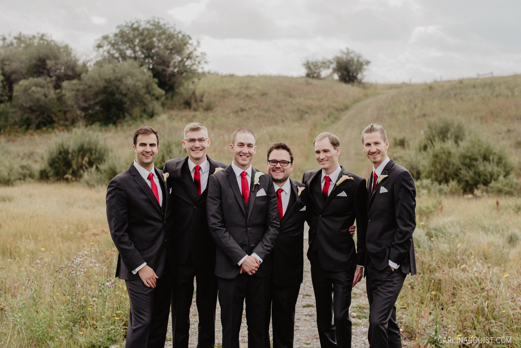 Groom with Groomsmen First Look at Sirocco Golf Course