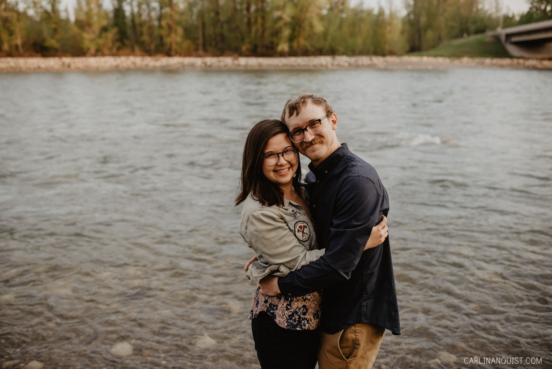 Spring Engagement Photos on Bow River 