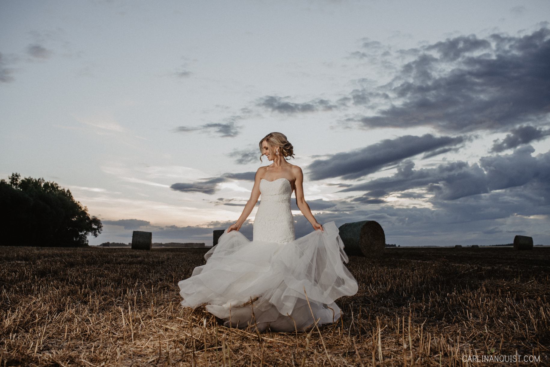 Blue Hour Bridal Portrait | Calgary Wedding Photographer