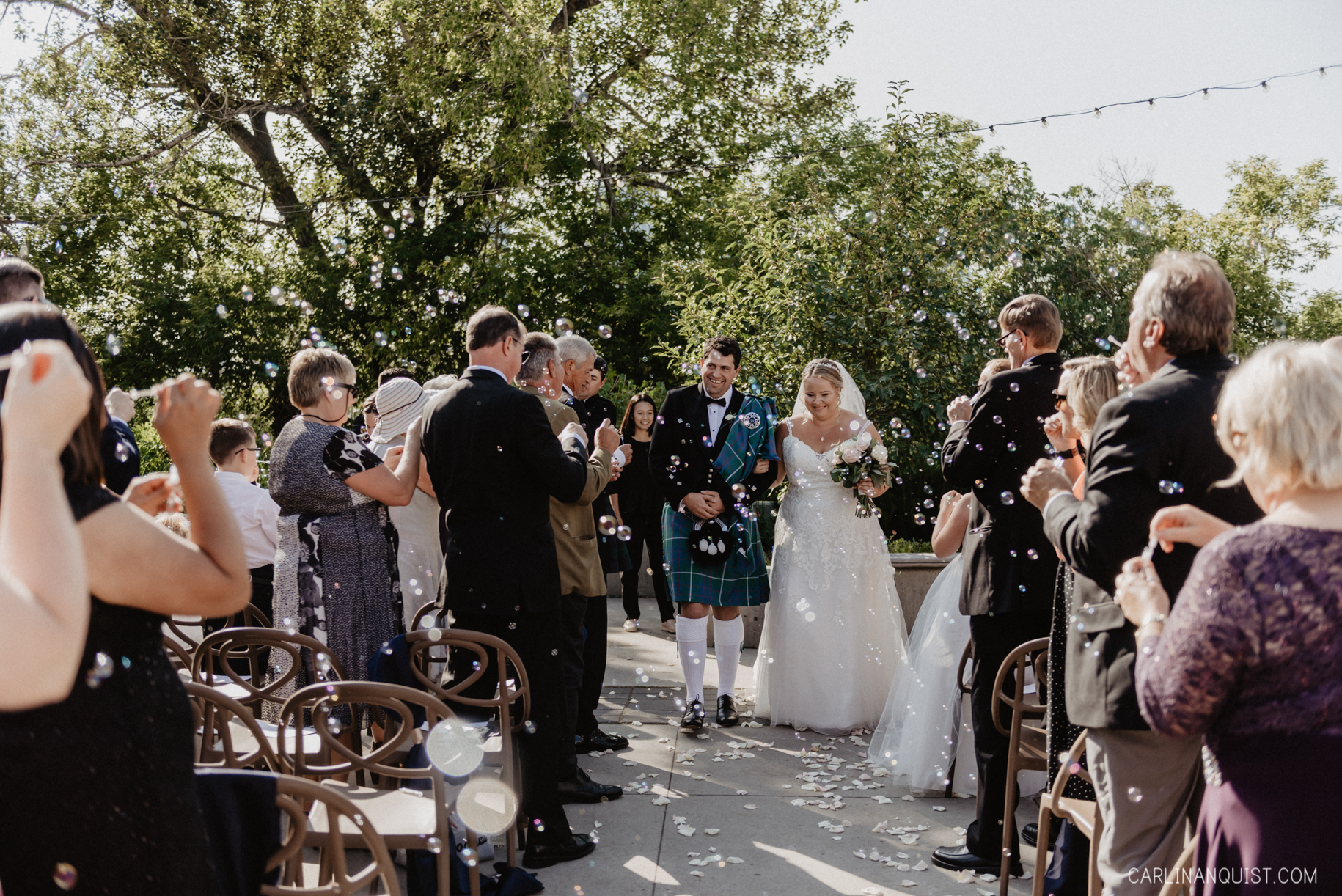 Wedding Recessional with Bubbles