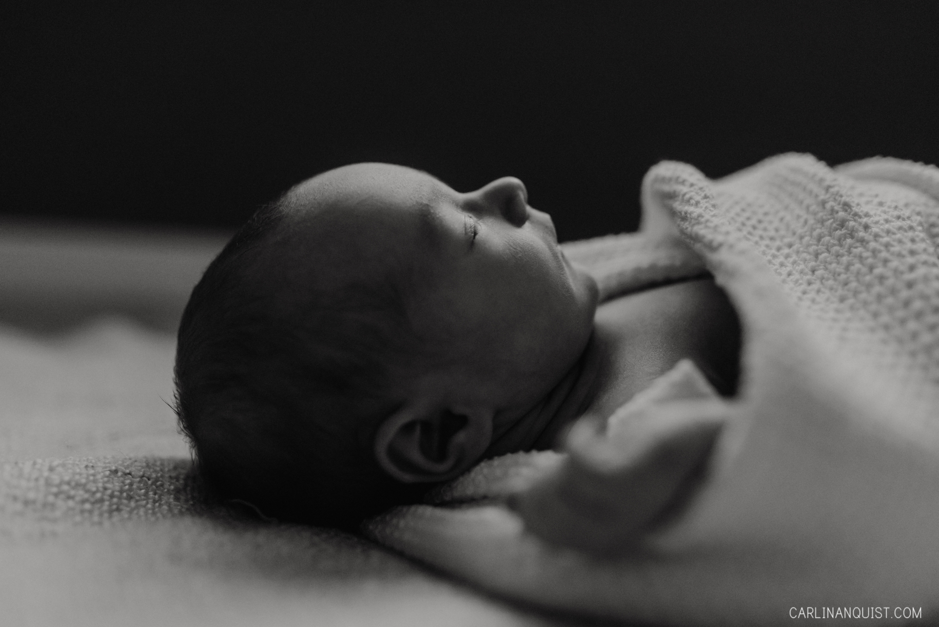 Black and White Baby Profile