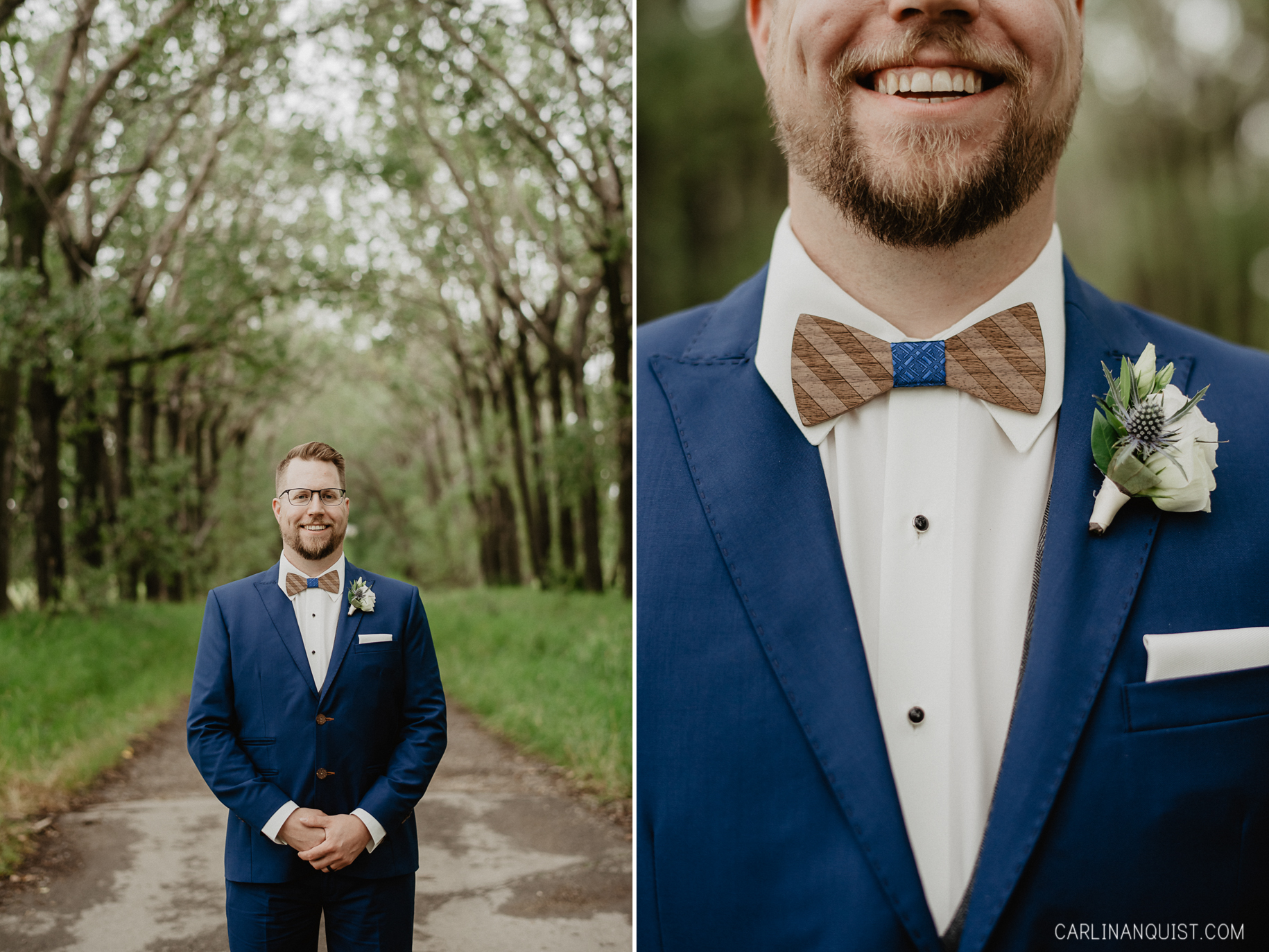Groom and Wooden Bowtie