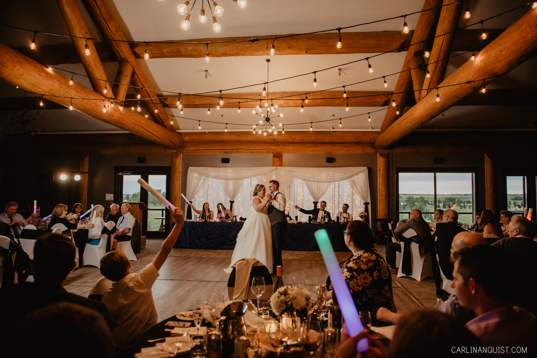 Wedding First Dance with Light Wands at Apple Creek Golf Course
