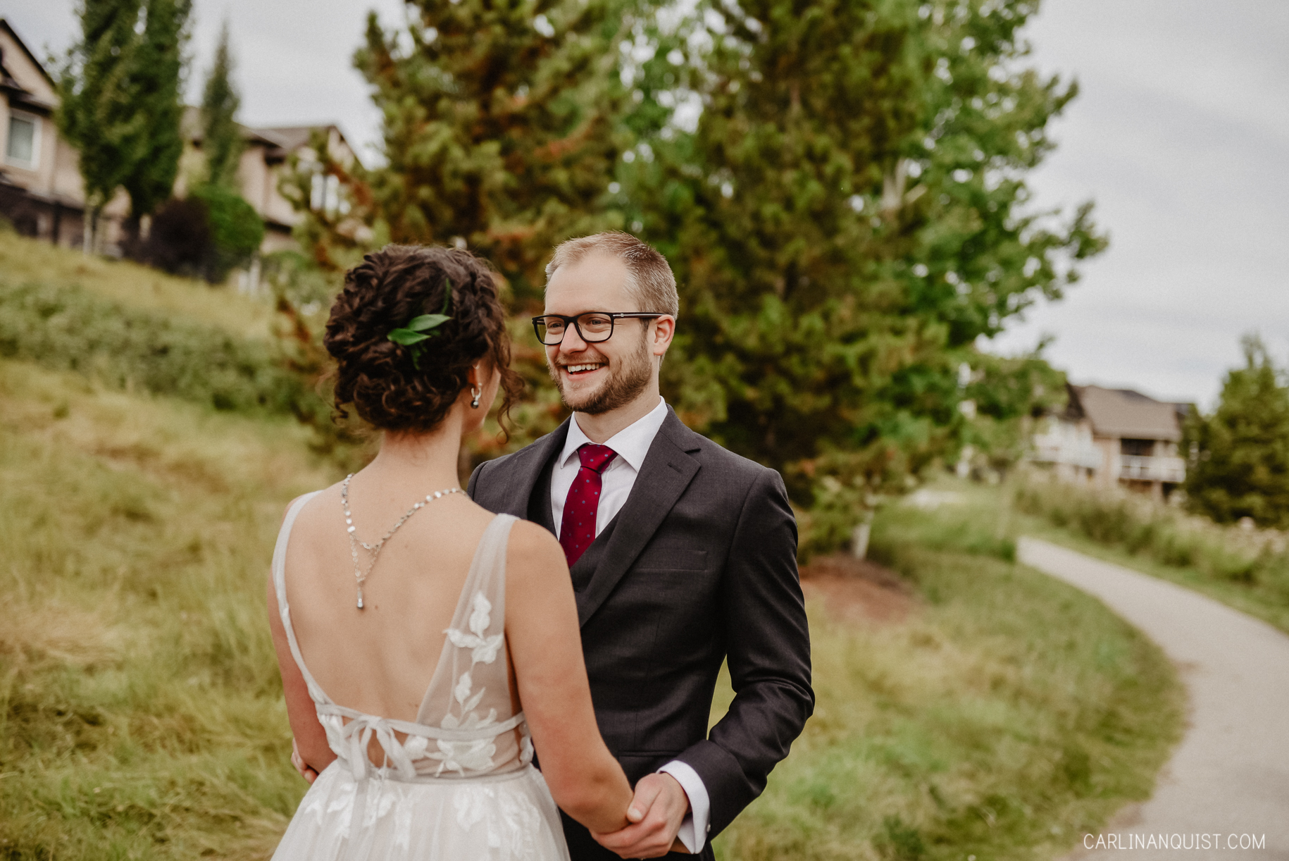 Groom Sees Bride for the First Time | Calgary Wedding Photographers