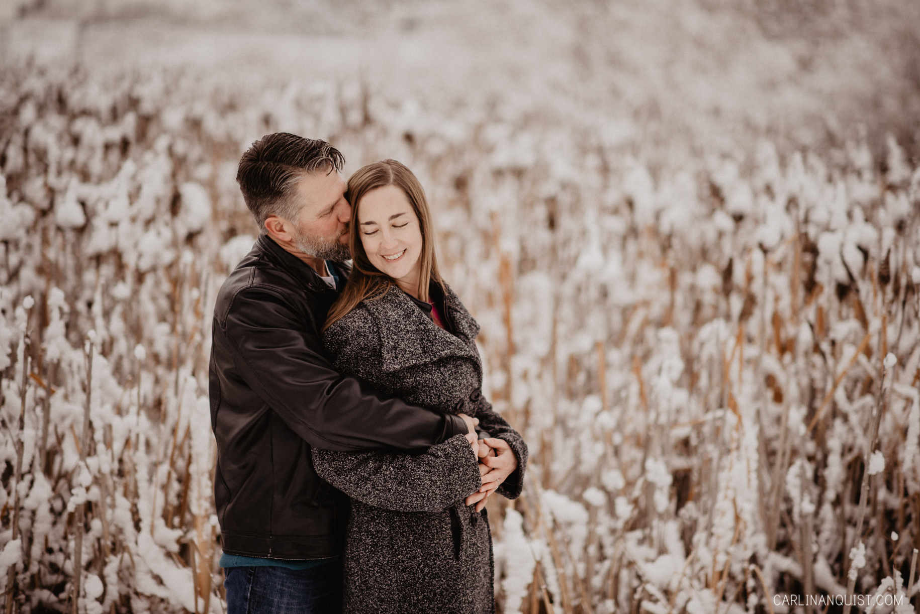 Engaged Couple in Winter
