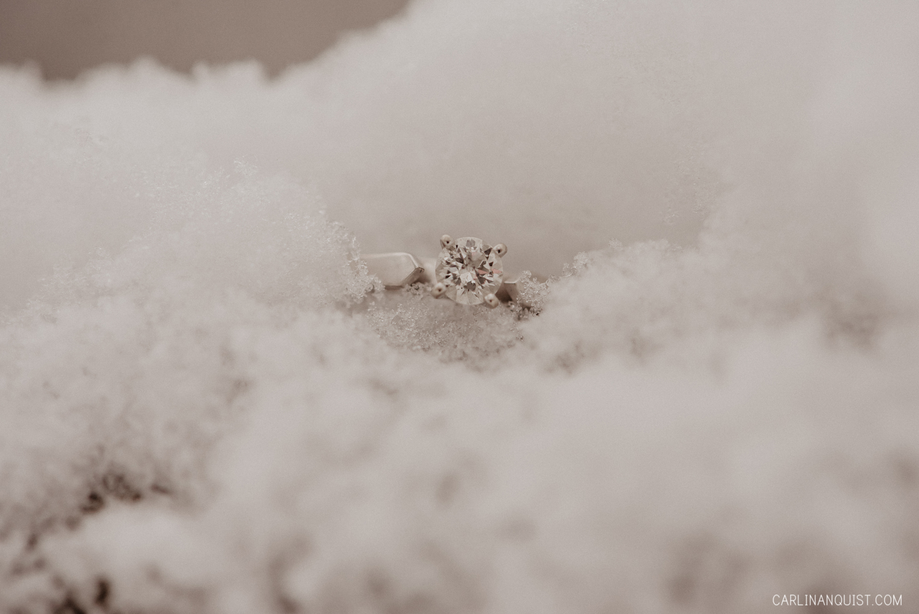 Engagement Ring in Snow